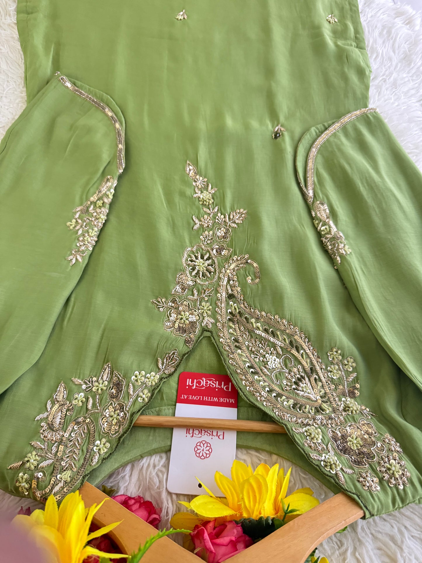 Prisachi Designer Embroidered kurta set with pant with dupatta