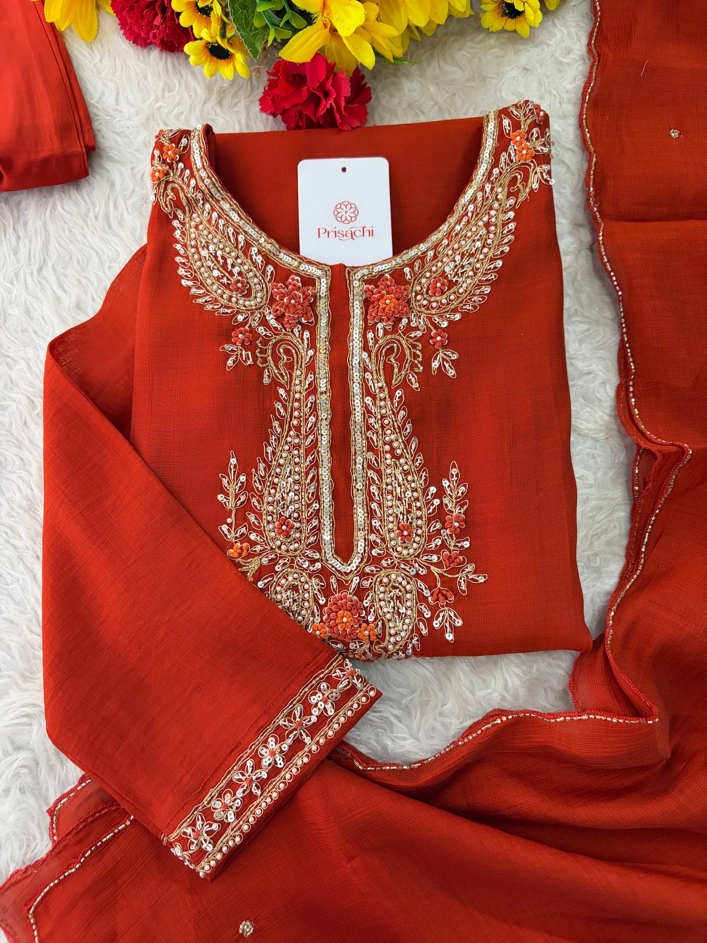 Designer Embroidered Ethnic Kurta Set for Women with Pants & Dupatta | Festive Traditional Wear