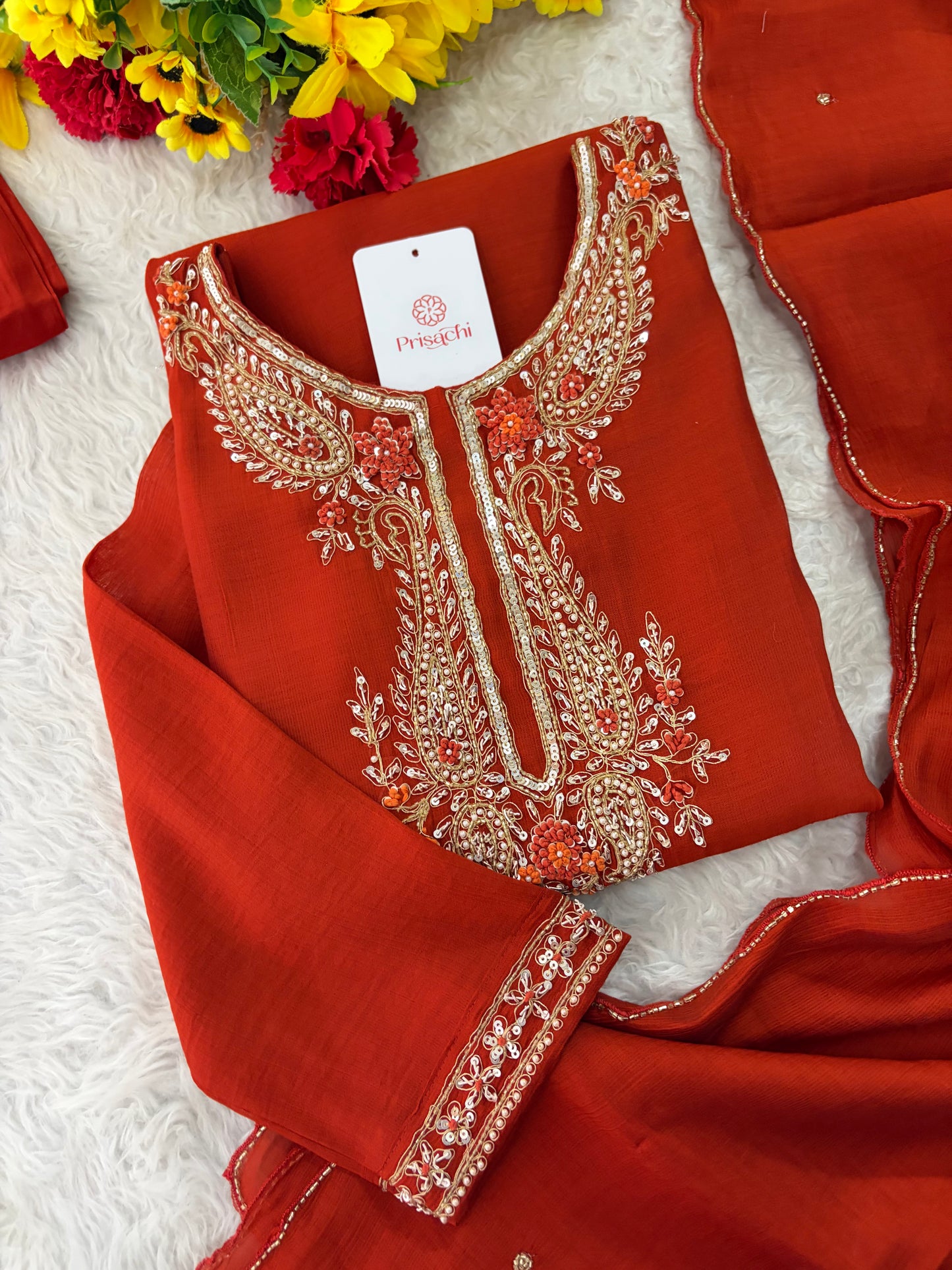 Designer Embroidered Ethnic Kurta Set for Women with Pants & Dupatta | Festive Traditional Wear
