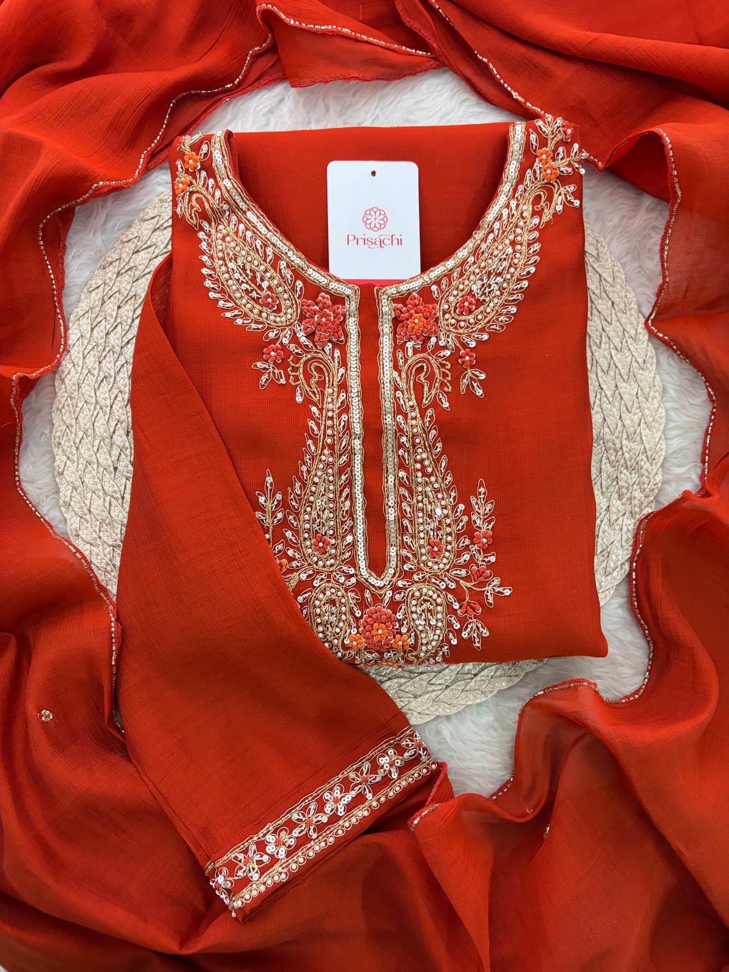 Designer Embroidered Ethnic Kurta Set for Women with Pants & Dupatta | Festive Traditional Wear