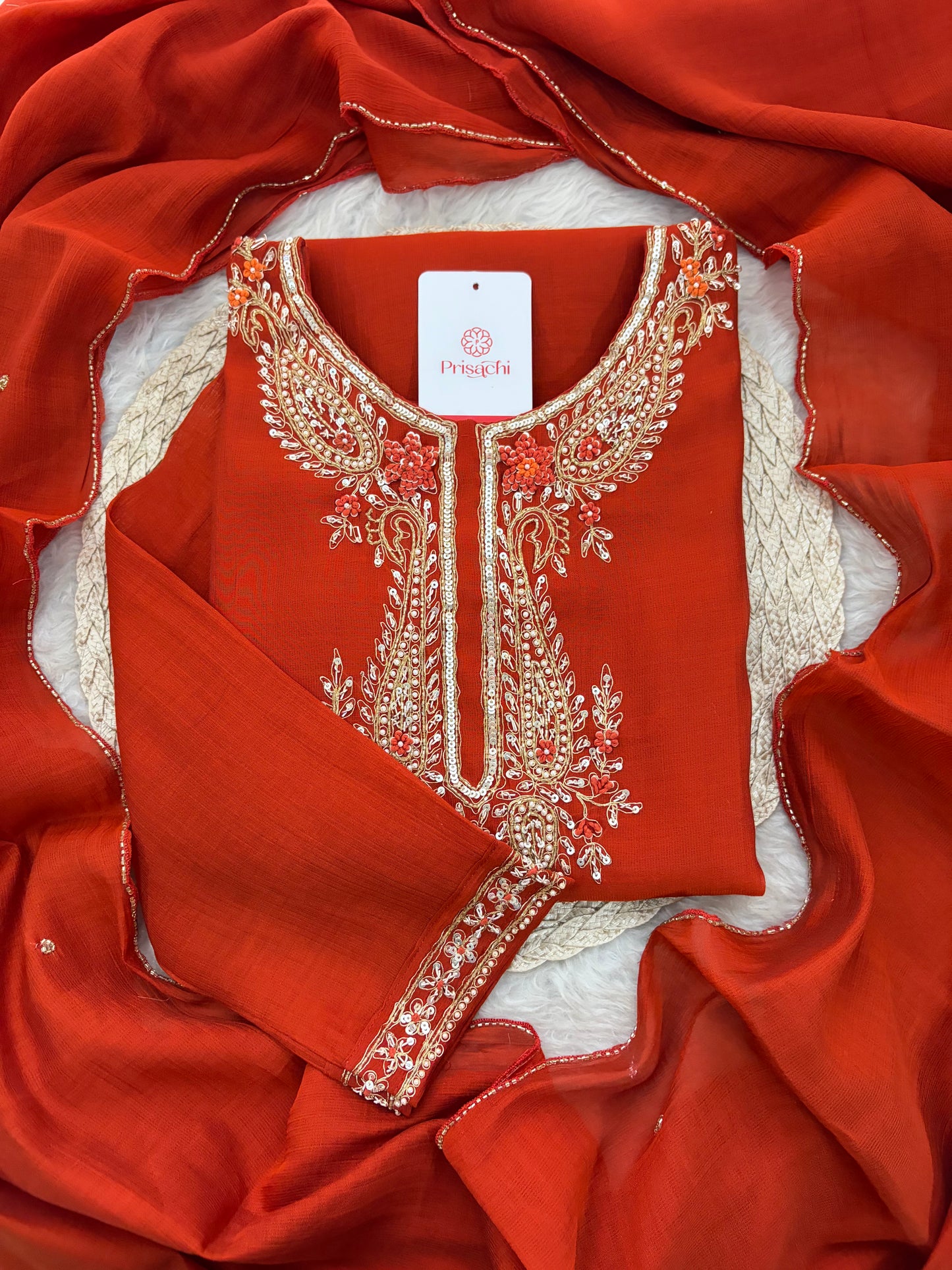 Designer Embroidered Ethnic Kurta Set for Women with Pants & Dupatta | Festive Traditional Wear