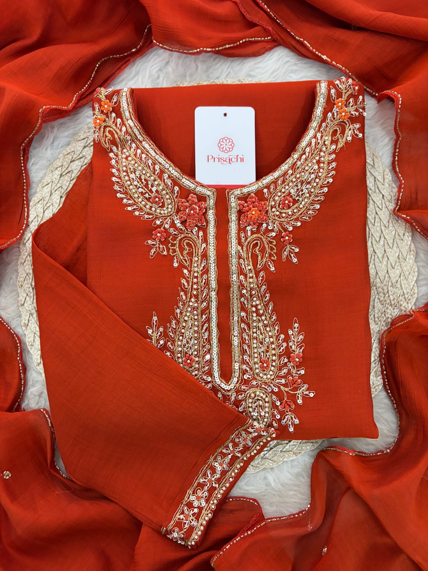 Designer Embroidered Ethnic Kurta Set for Women with Pants & Dupatta | Festive Traditional Wear