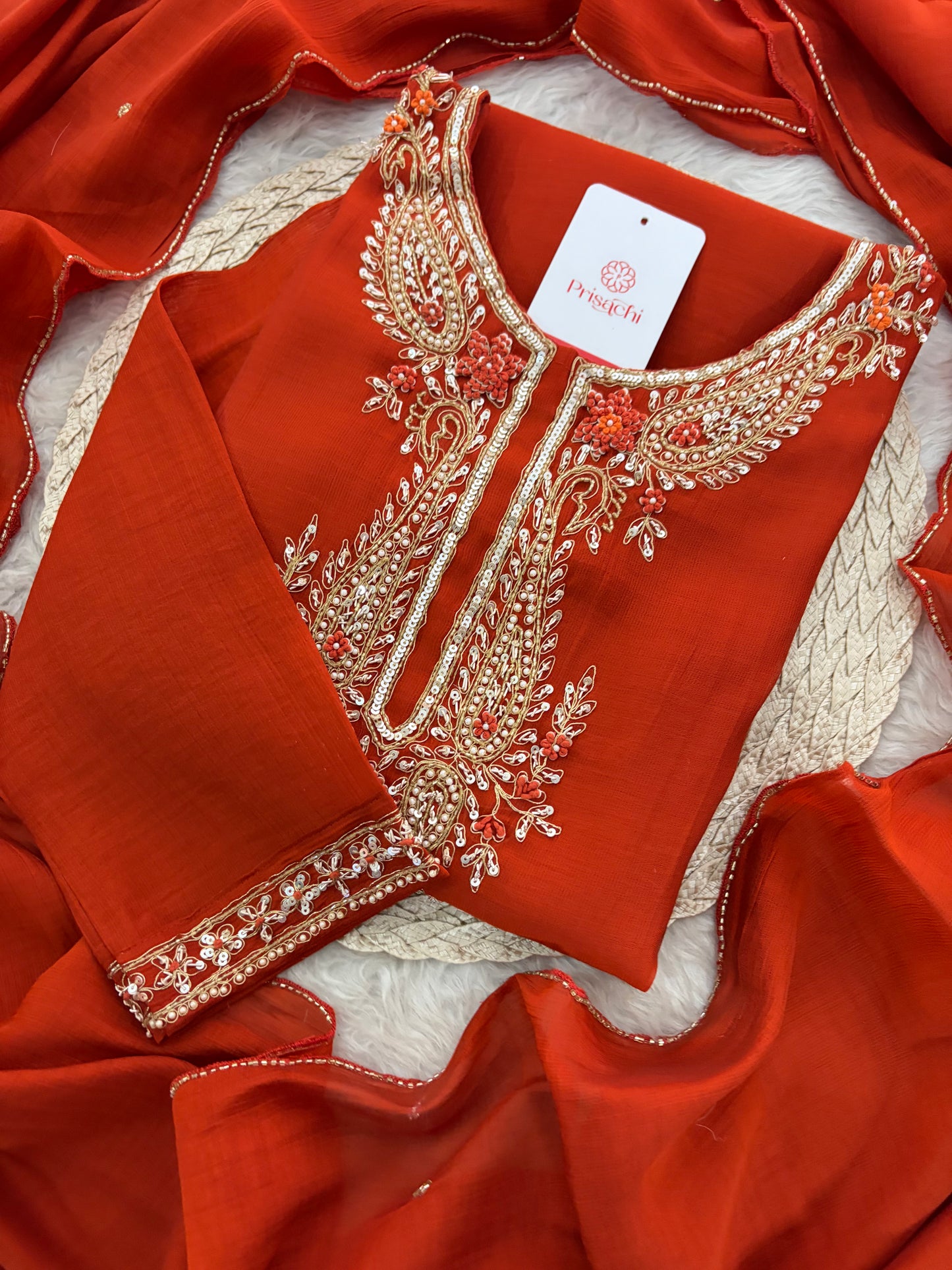 Designer Embroidered Ethnic Kurta Set for Women with Pants & Dupatta | Festive Traditional Wear