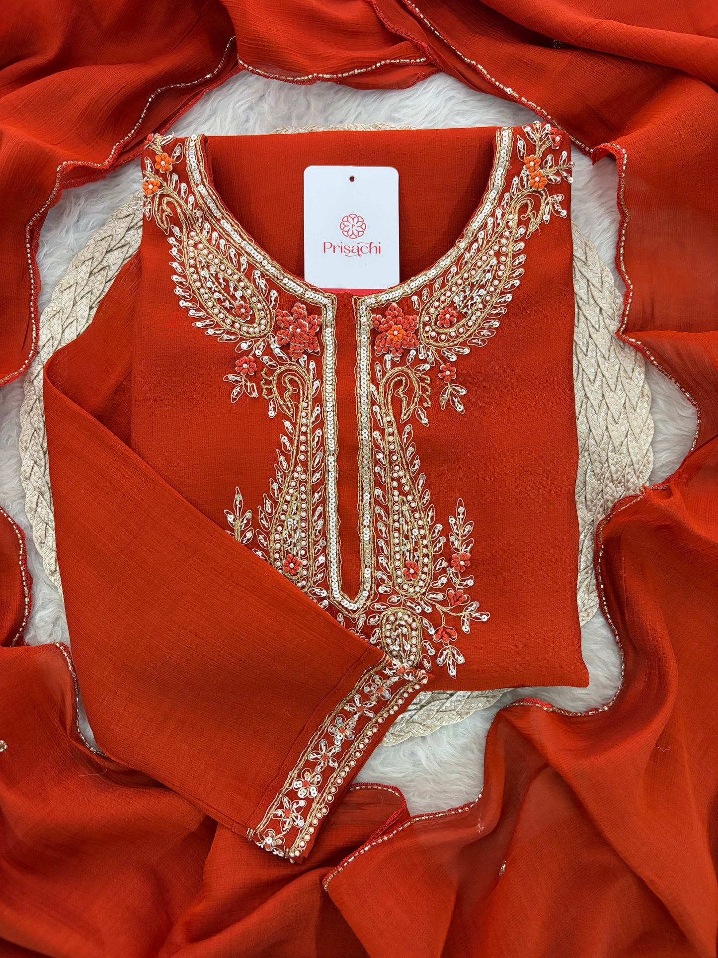 Designer Embroidered Ethnic Kurta Set for Women with Pants & Dupatta | Festive Traditional Wear