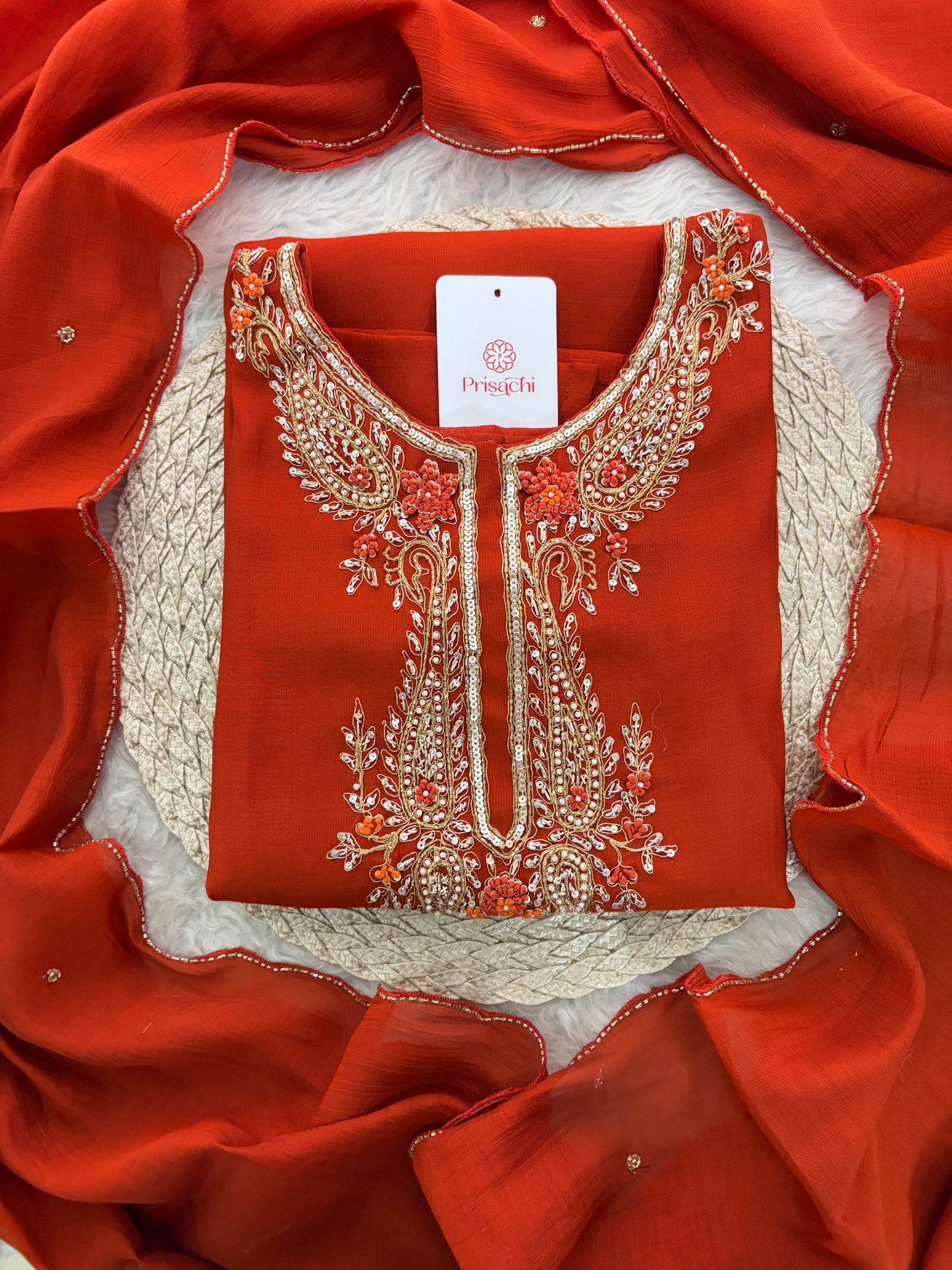 Designer Embroidered Ethnic Kurta Set for Women with Pants & Dupatta | Festive Traditional Wear