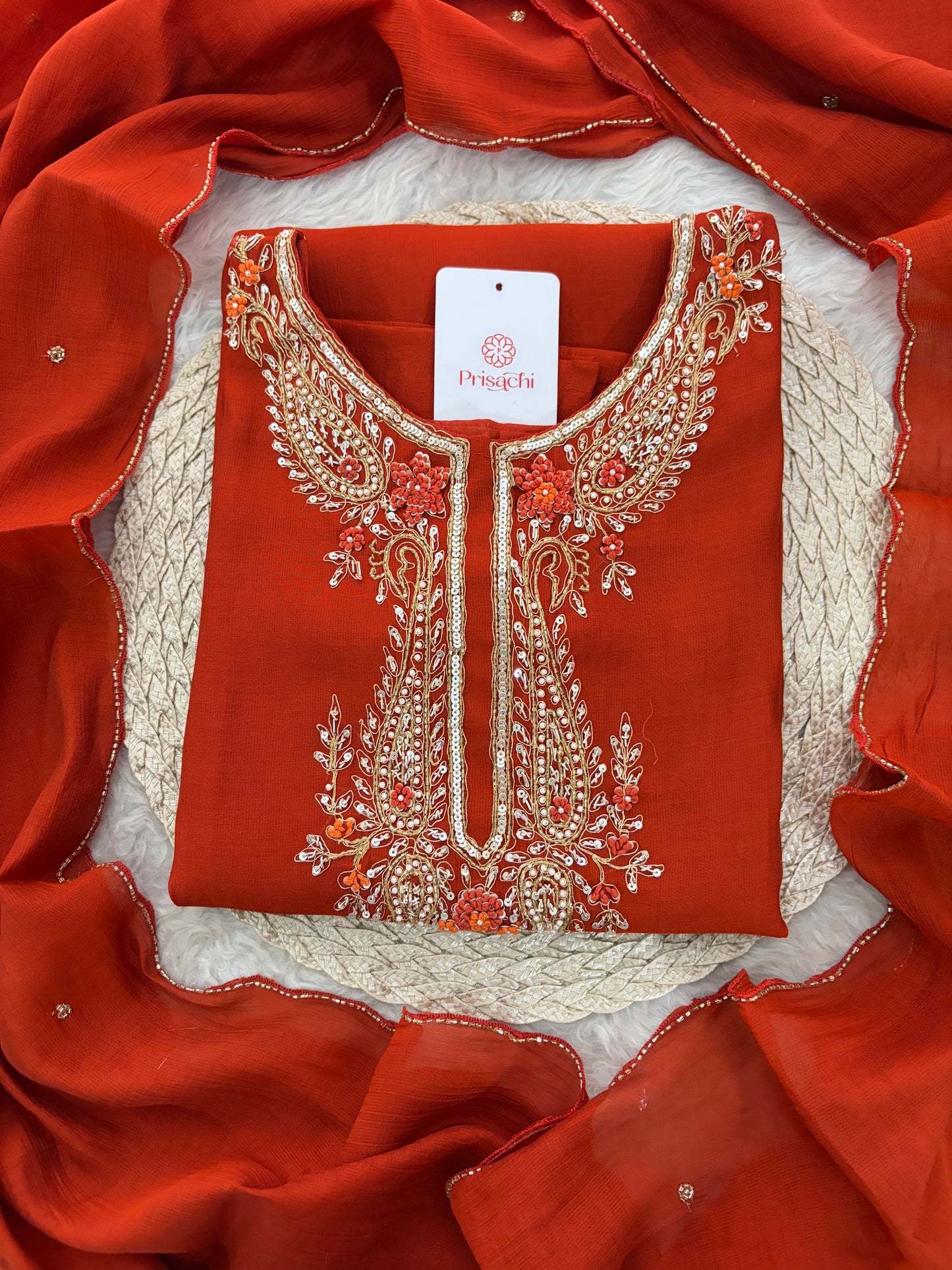 Designer Embroidered Ethnic Kurta Set for Women with Pants & Dupatta | Festive Traditional Wear