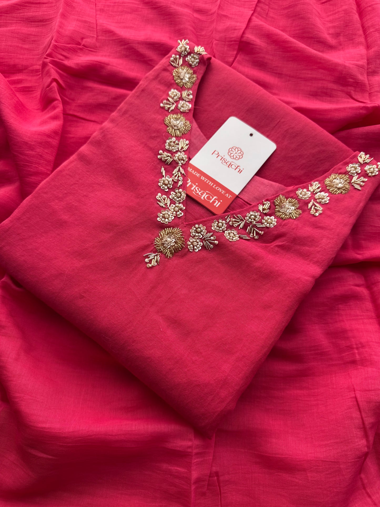 Pink Zardozi Embroidered Ethnic Kurta Set for Women with Pants & Dupatta | Traditional Festive Wear