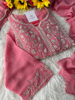 Embroidered Ethnic Kurti Sharara Suit Set with Dupatta for Women