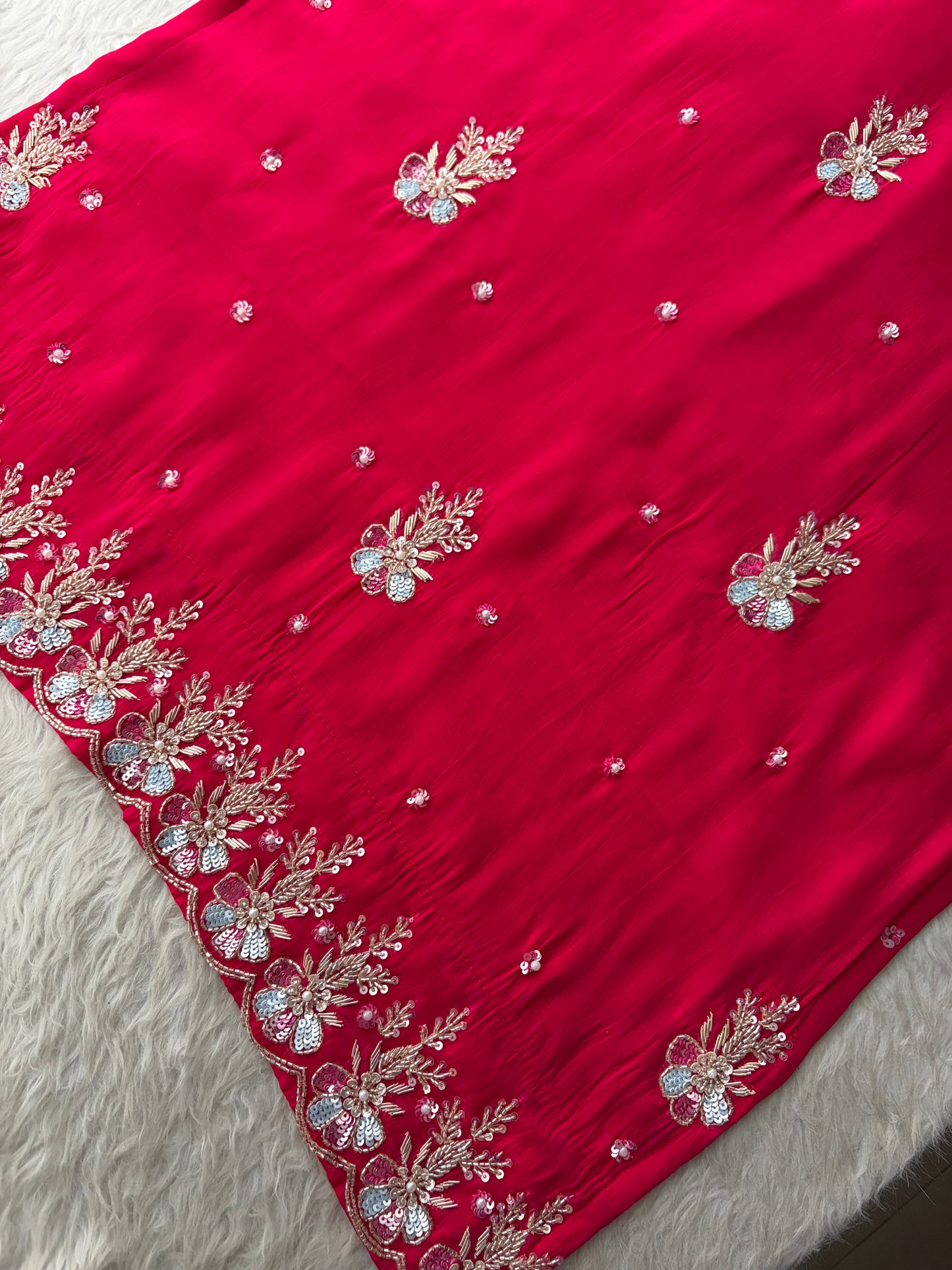 Pink Zardozi Embroidered Ethnic Kurta Set for Women with Dupatta & Pants | Festive Party Wear Suit Set
