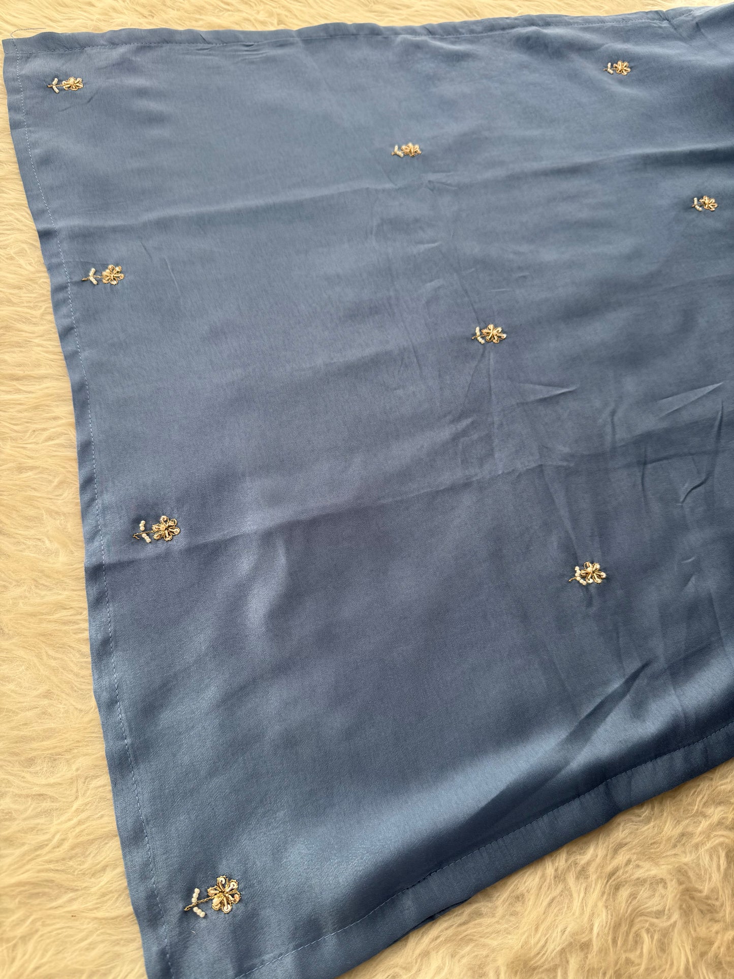 Sky Blue Embroidered Kurta Set with Pants and Dupatta – Elegant Ethnic Suit Set