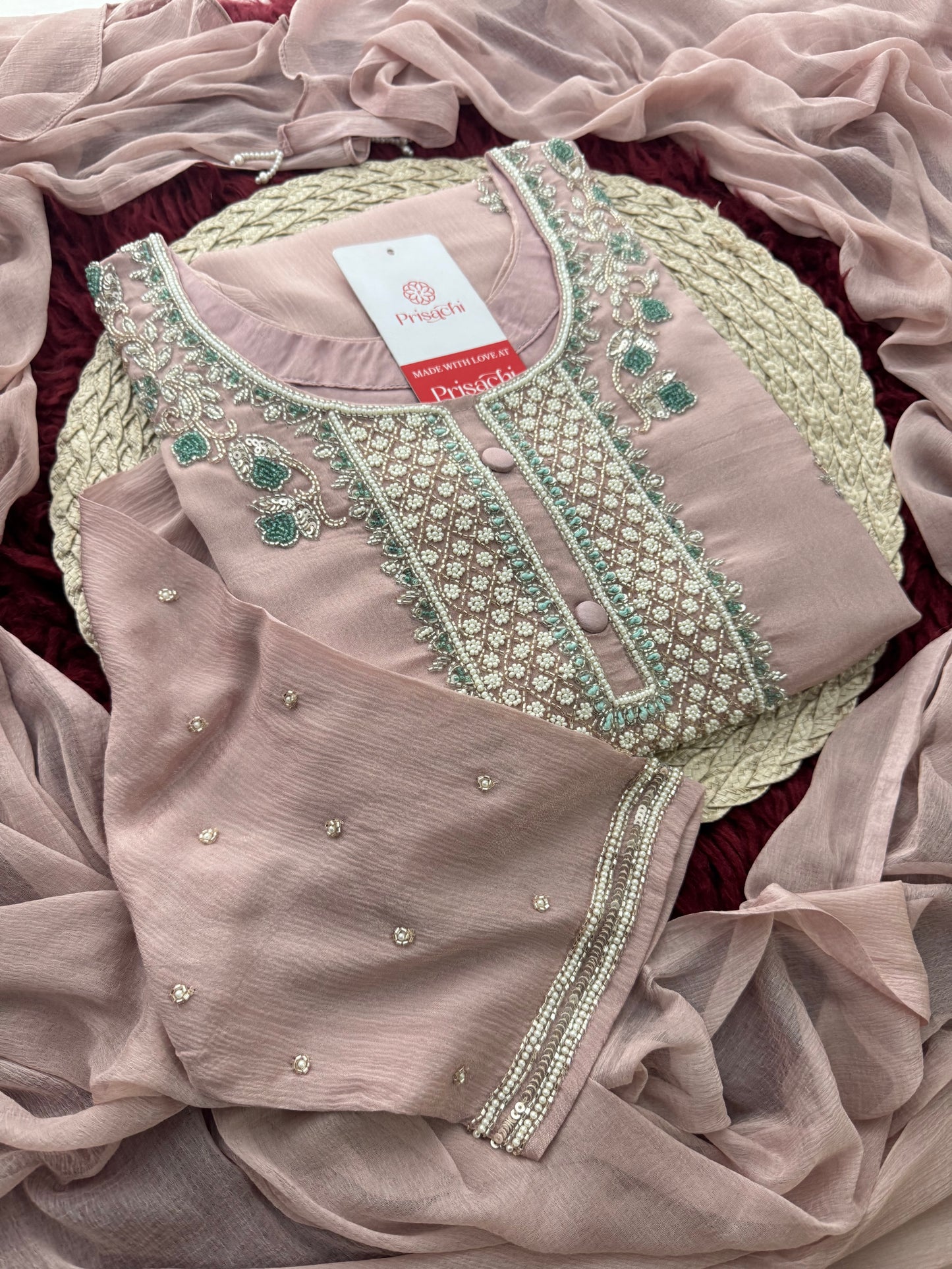 Lavender Zardozi Embroidered Ethnic Kurti Sharara Set with Dupatta | Designer Festive Suit Set