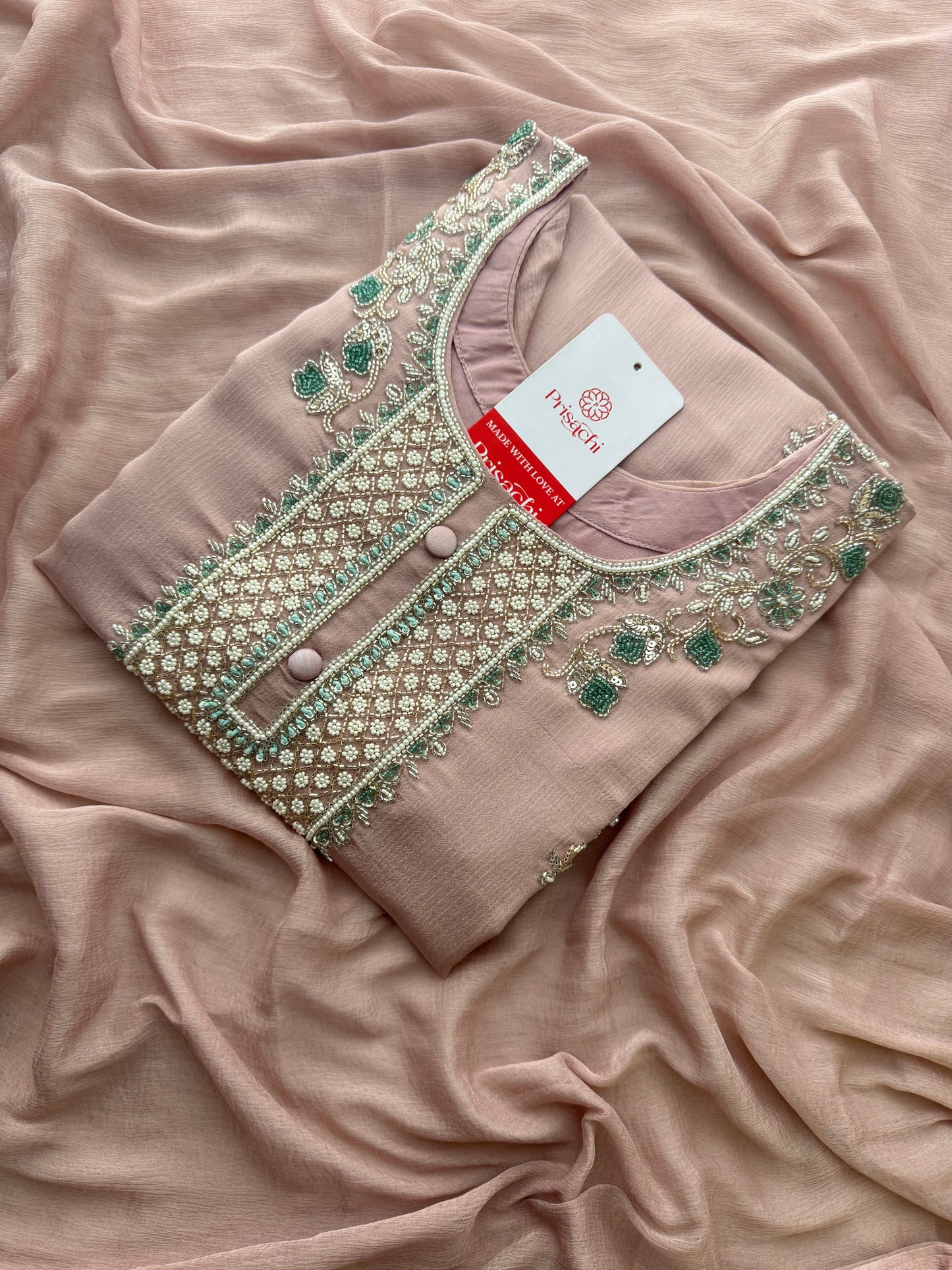 Lavender Zardozi Embroidered Ethnic Kurti Sharara Set with Dupatta | Designer Festive Suit Set