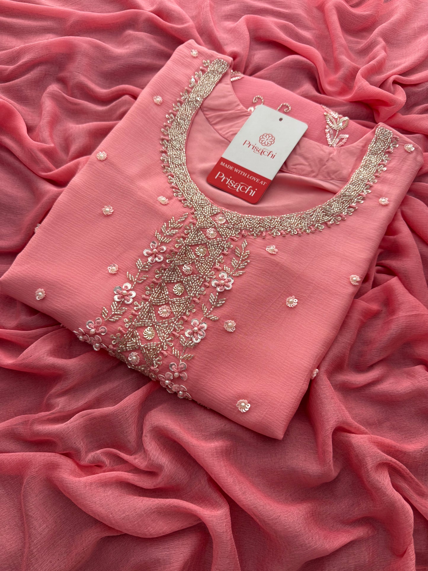 Pink Zardozi Embroidered Kurti Sharara Set with Dupatta | Designer Ethnic Suit Set