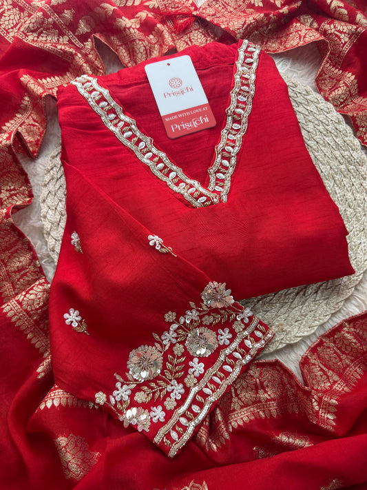Embroidered kurta Pant  with dupatta