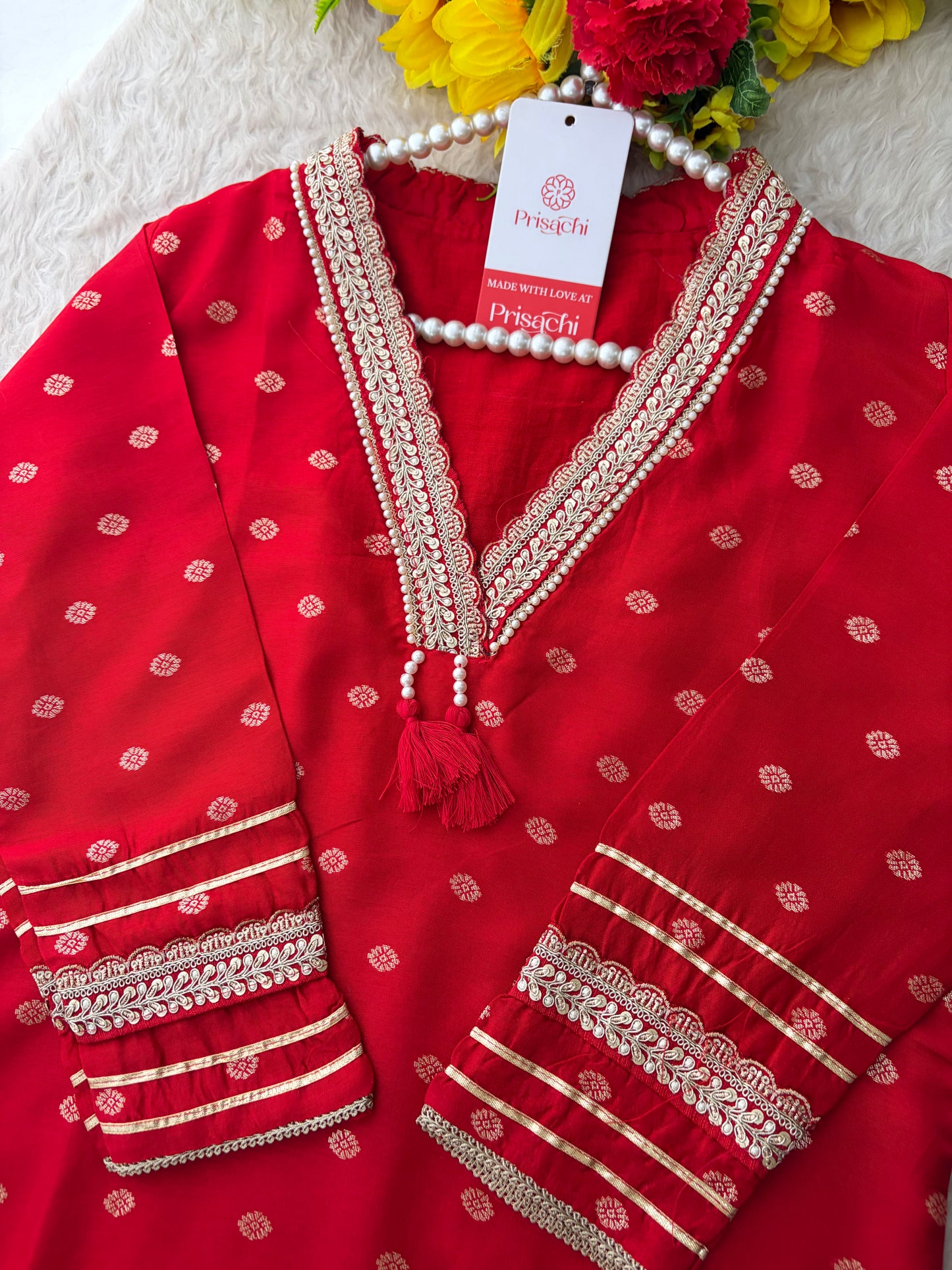 Designer Embroidered Ethnic Kurta Set for Women with Banarasi Dupatta & Pants | Traditional Festive Wear Suit set