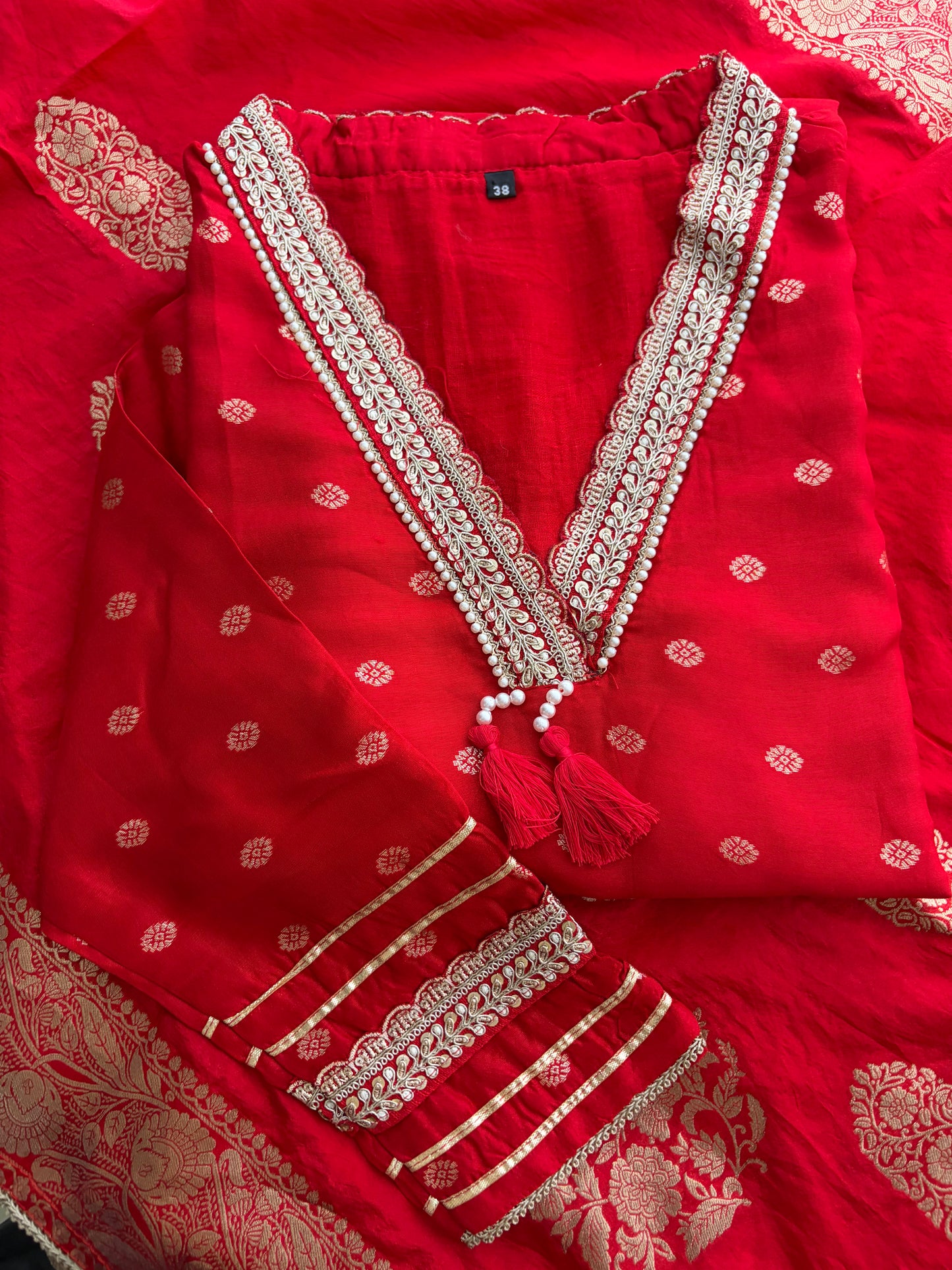 Designer Embroidered Ethnic Kurta Set for Women with Banarasi Dupatta & Pants | Traditional Festive Wear Suit set