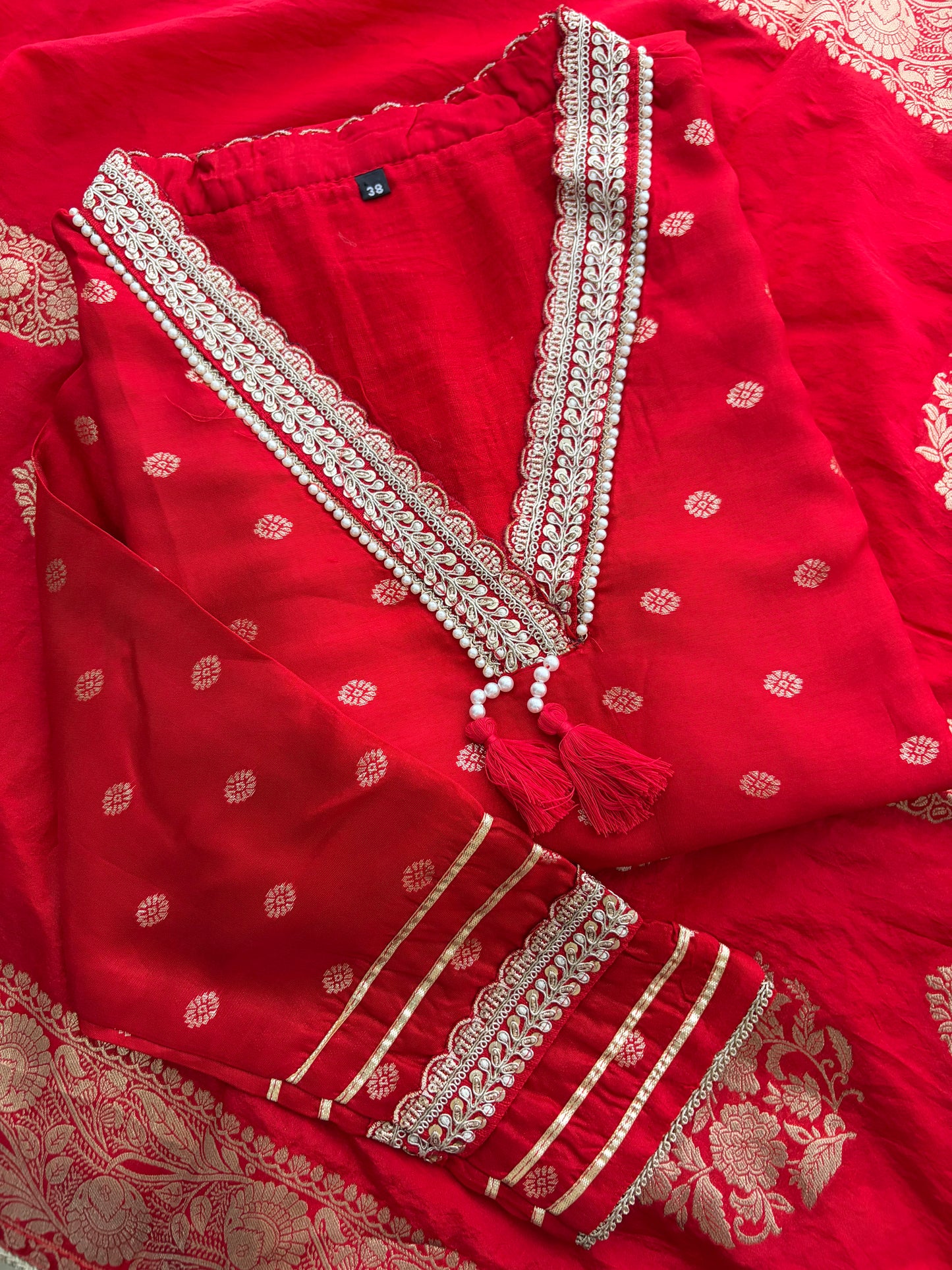 Designer Embroidered Ethnic Kurta Set for Women with Banarasi Dupatta & Pants | Traditional Festive Wear Suit set