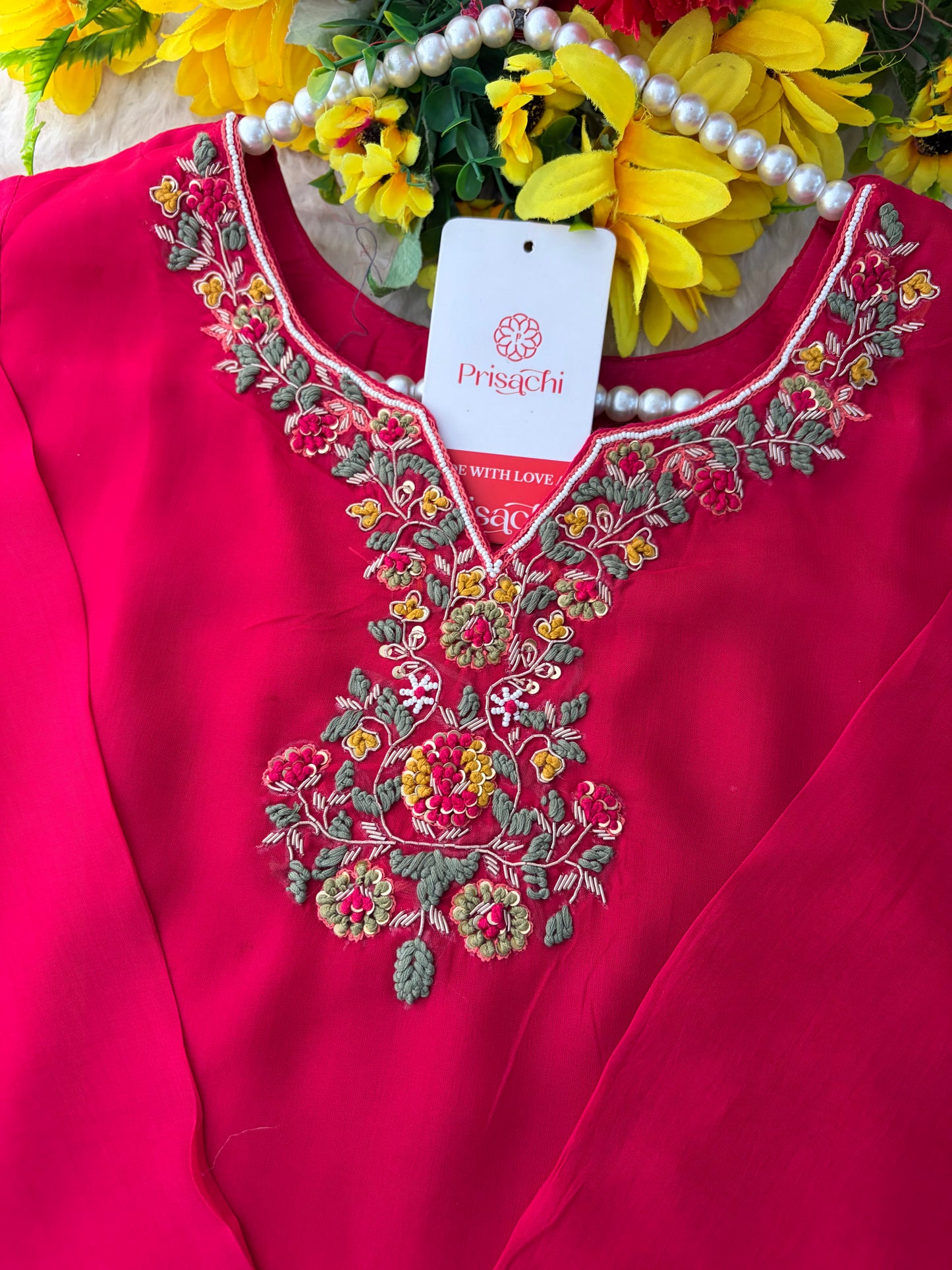 Pink Zardozi Embroidered Kurta Set for with Broad Antique Gold Hem Border, Pants & Dupatta | Traditional Ethnic Suit