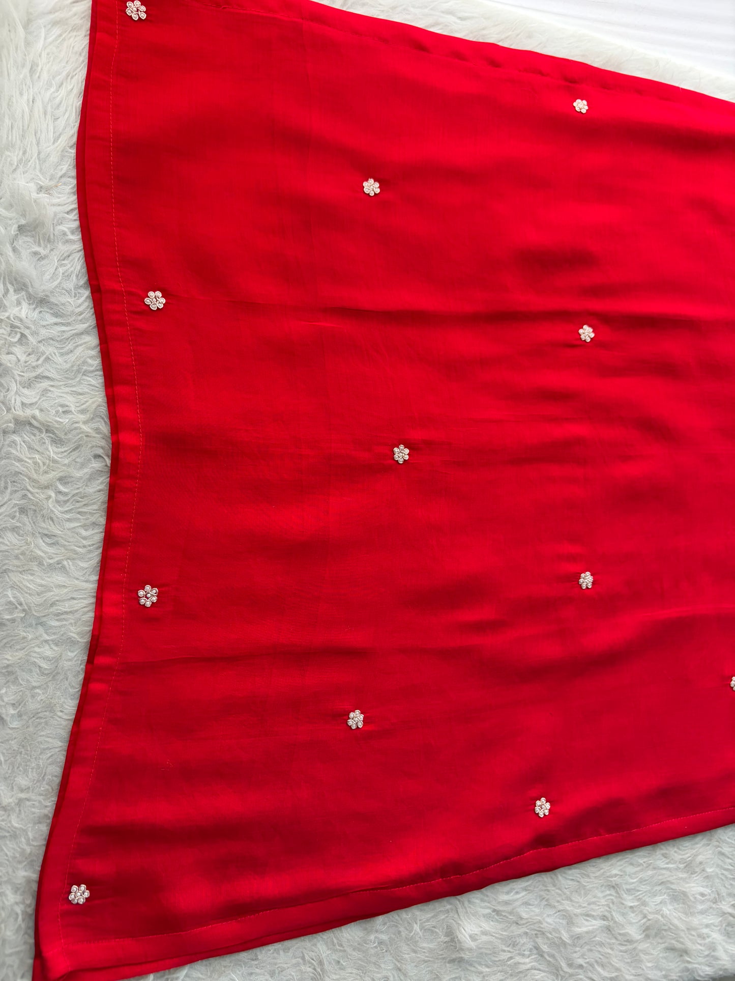 Royal Red Embroidered Straight Kurta Set with Dupatta and Pants