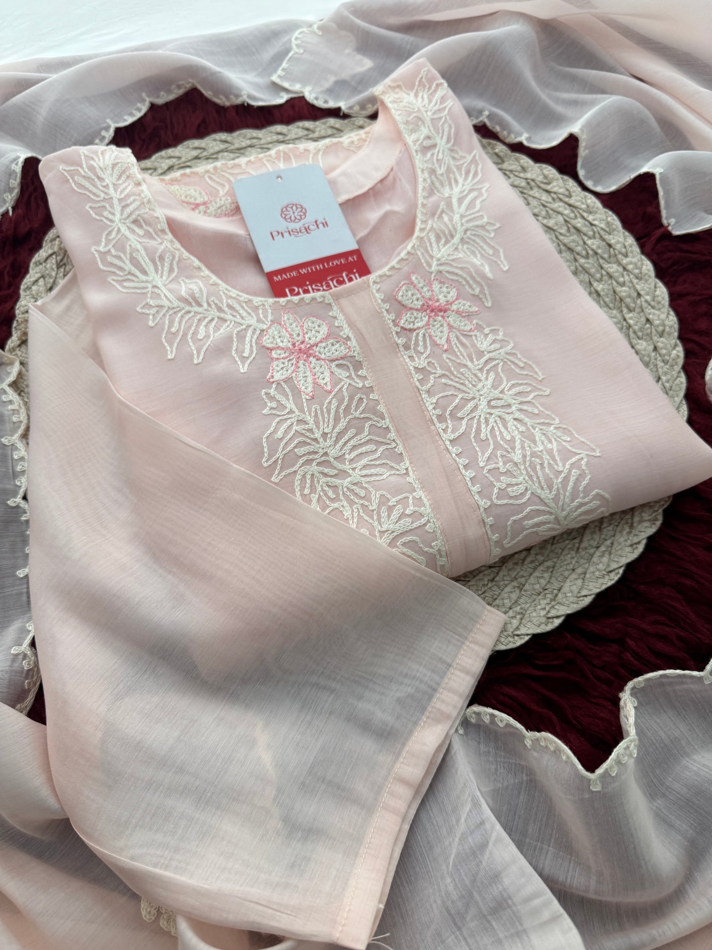 Blue Floral Thread Embroidered Ethnic Kurta Set with Pants and Dupatta | Traditional, Casual & Office Wear