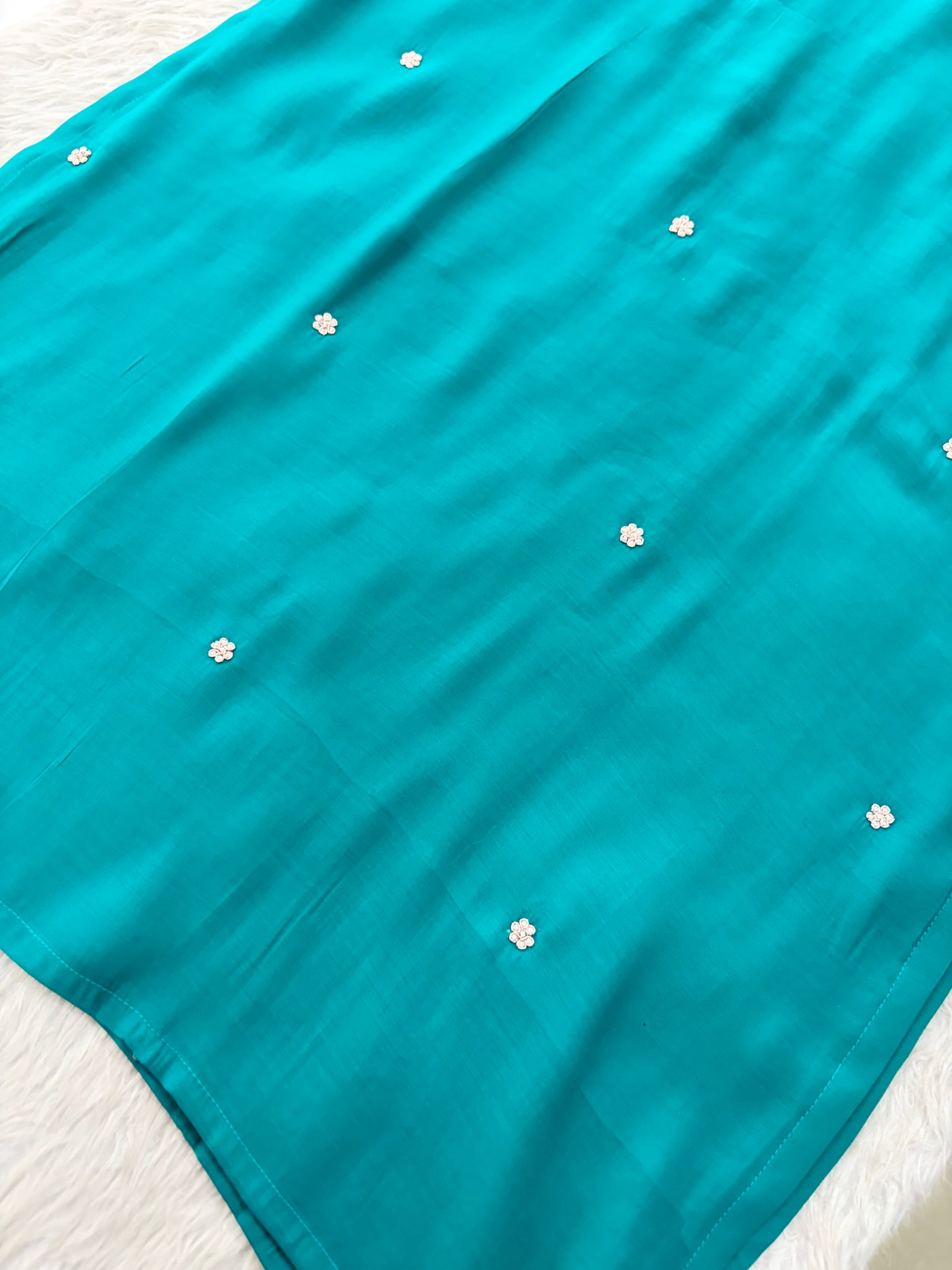 Peacock Green Embroidered Straight Kurta Set with Dupatta and Pants