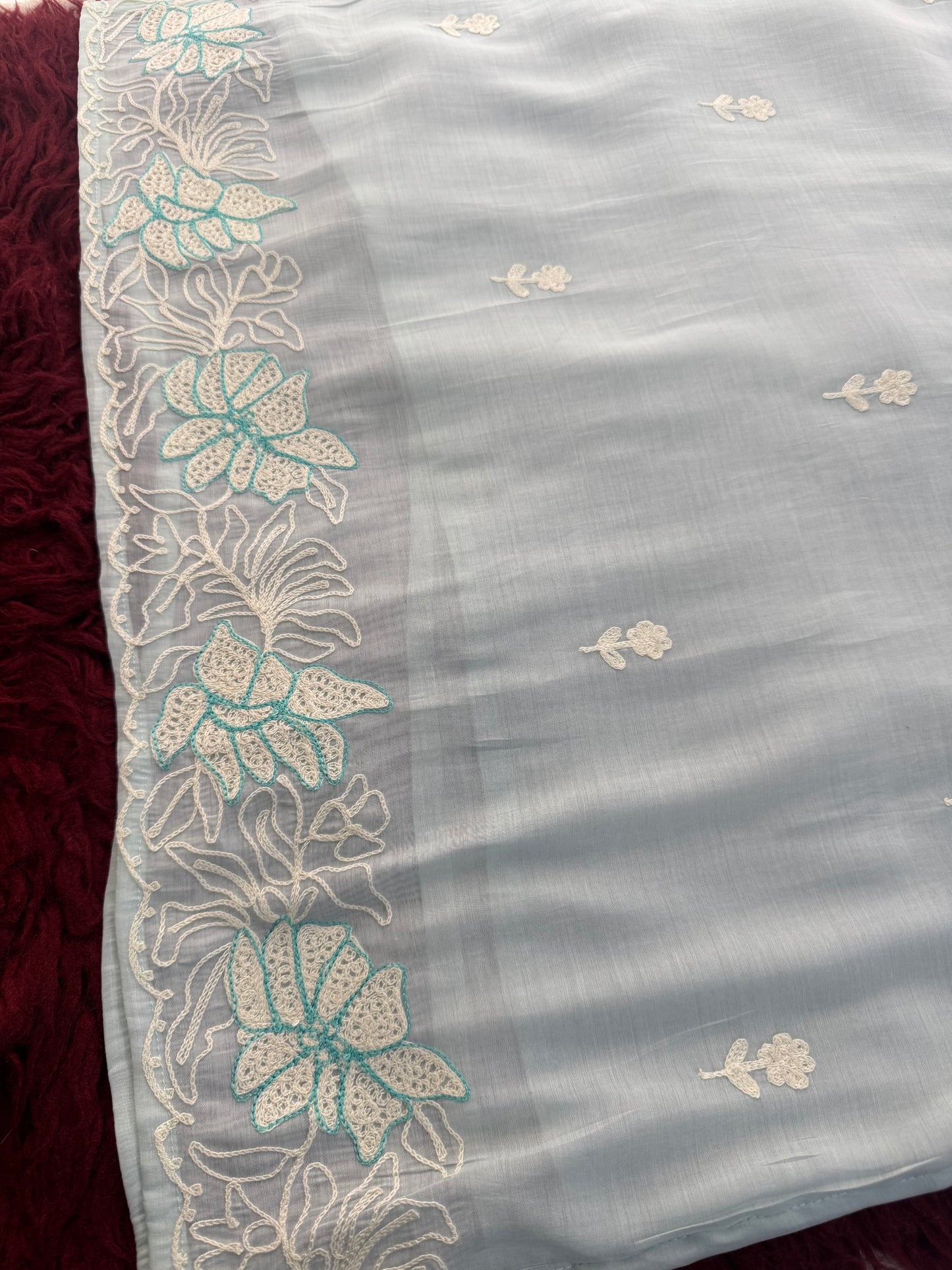 Blue Floral Thread Embroidered Ethnic Kurta Set with Pants and Dupatta | Traditional, Casual & Office Wear