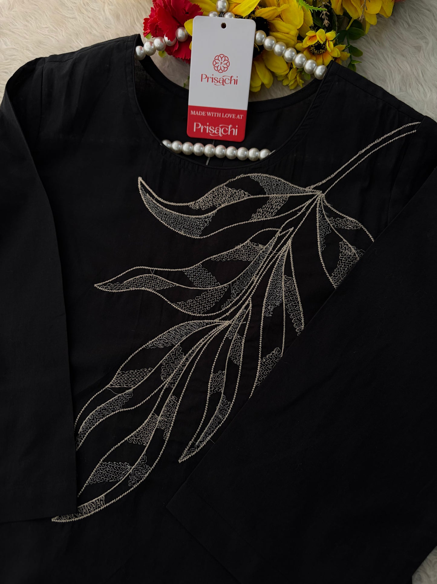 Elegant Black Embroidered Kurta Set , Palazzo Pants & Matching Dupatta | Daily Wear ,Office Wear Ethnic Outfit