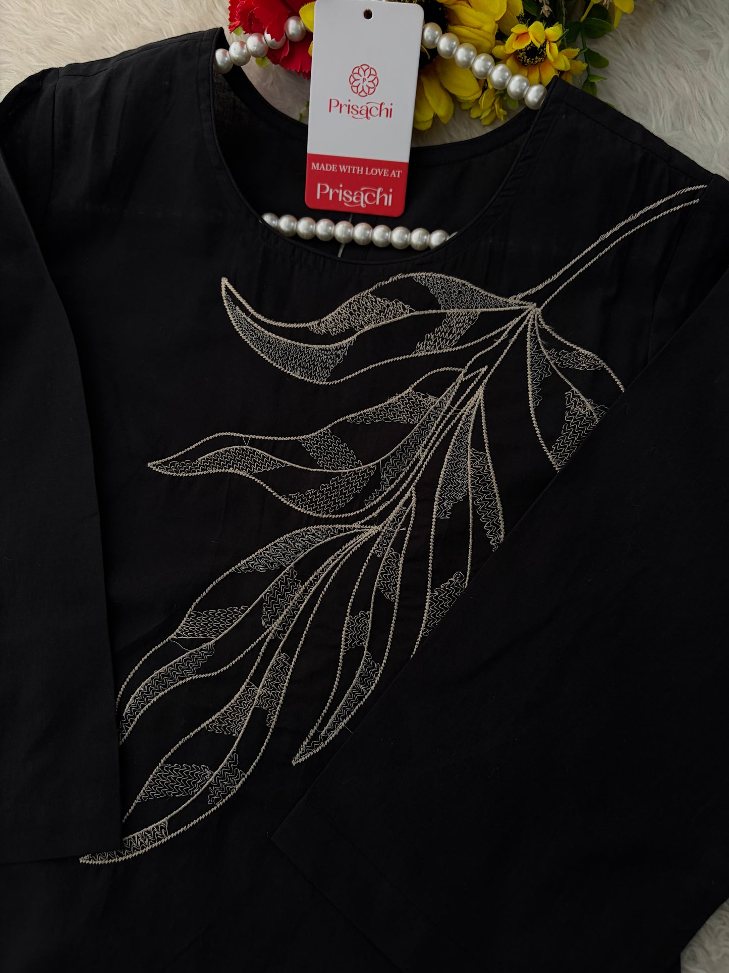 Elegant Black Embroidered Kurta Set , Palazzo Pants & Matching Dupatta | Daily Wear ,Office Wear Ethnic Outfit
