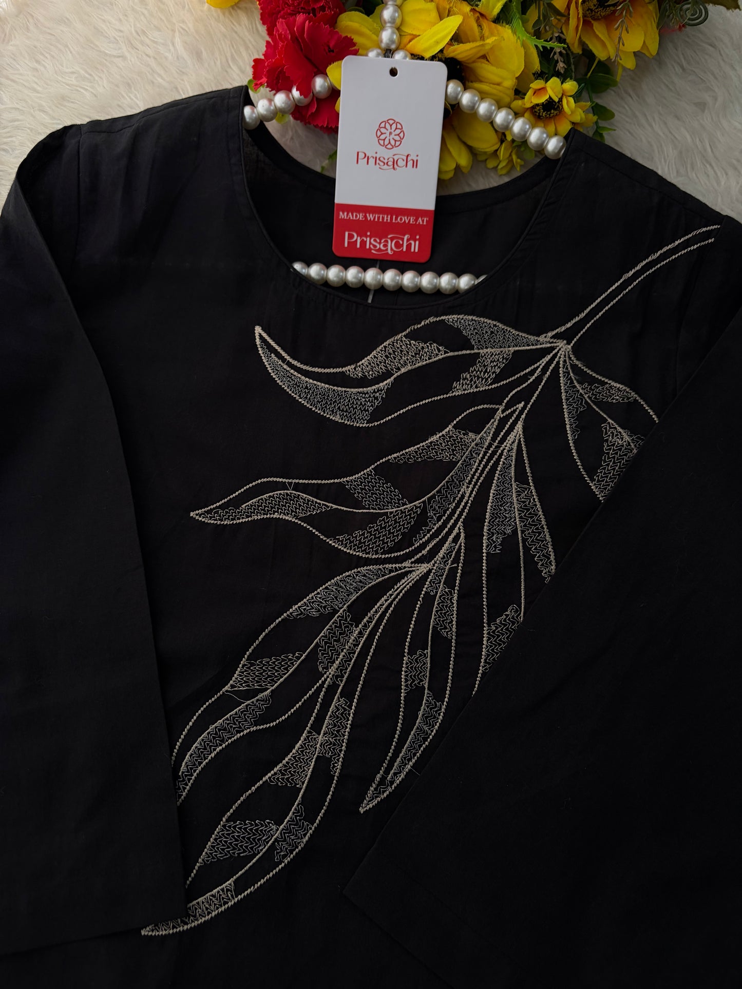 Elegant Black Embroidered Kurta Set , Palazzo Pants & Matching Dupatta | Daily Wear ,Office Wear Ethnic Outfit