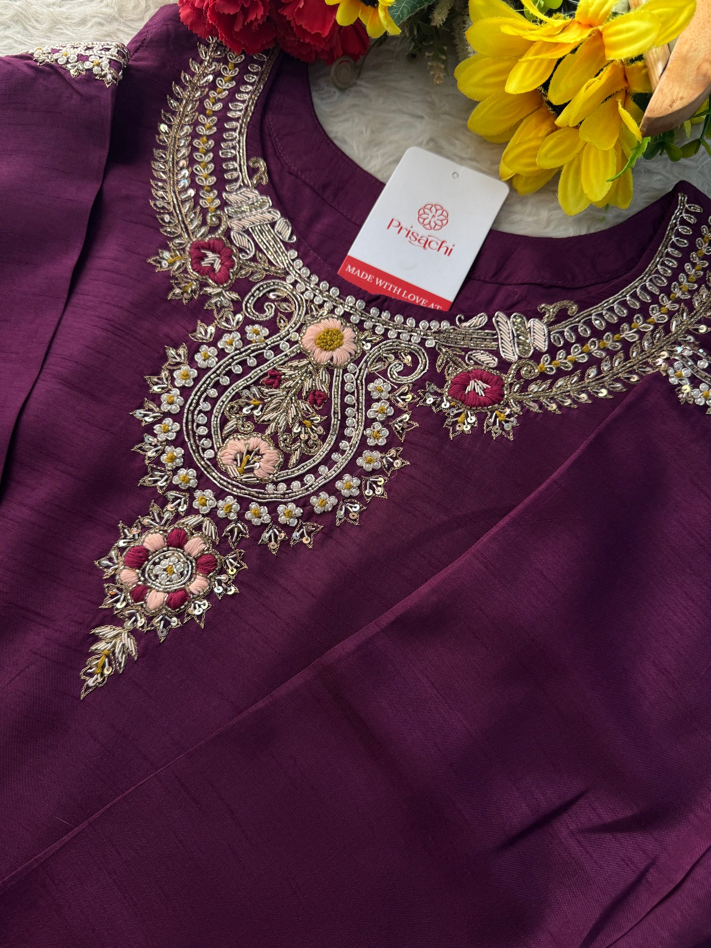 Designer Zardozi Embroidered Kurta Set with Pants & Dupatta for Women | Ethnic Festive & Wedding Wear