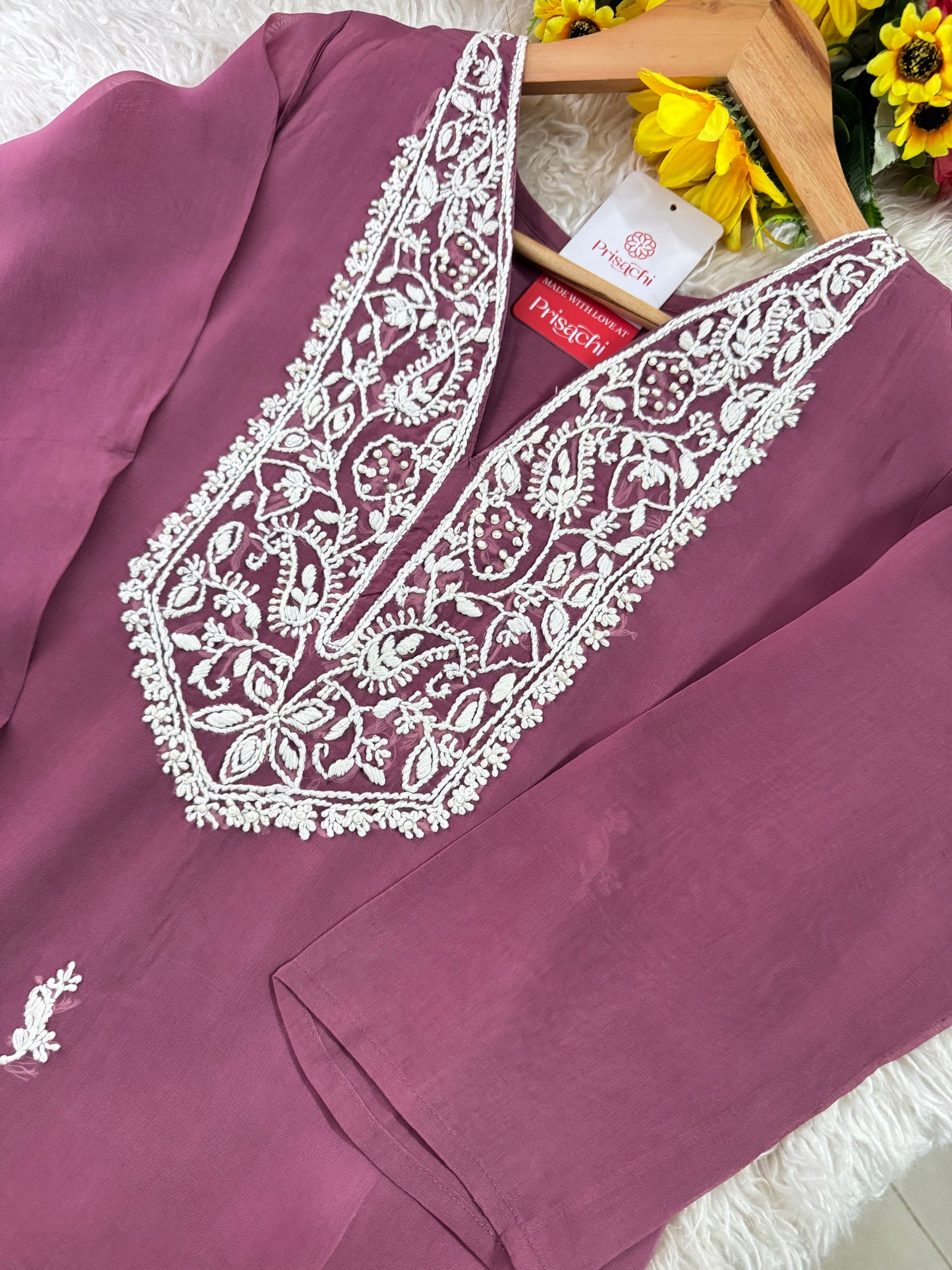 Pink Designer Thread-Embroidered Kurta Set with Pants and Dupatta