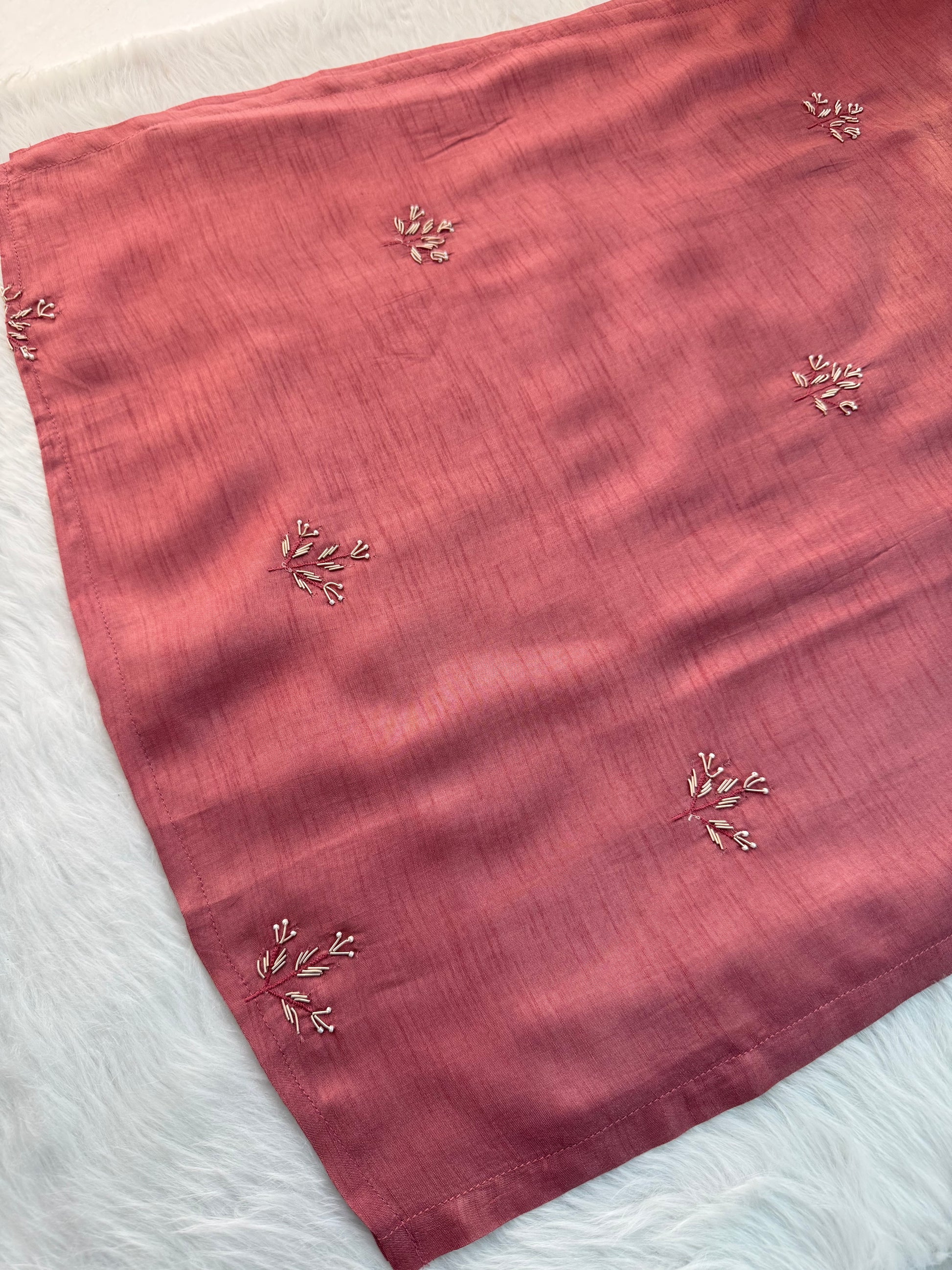 Onion Pink Hand-Embroidered Designer Kurta Set with Pant & Dupatta - Prisachi Official