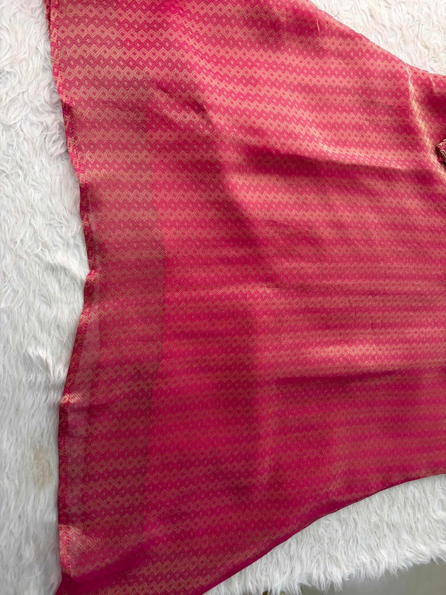 Magenta Pink Yoke Embroidered A-line Kurta Pant Set with a Dupatta for Women .