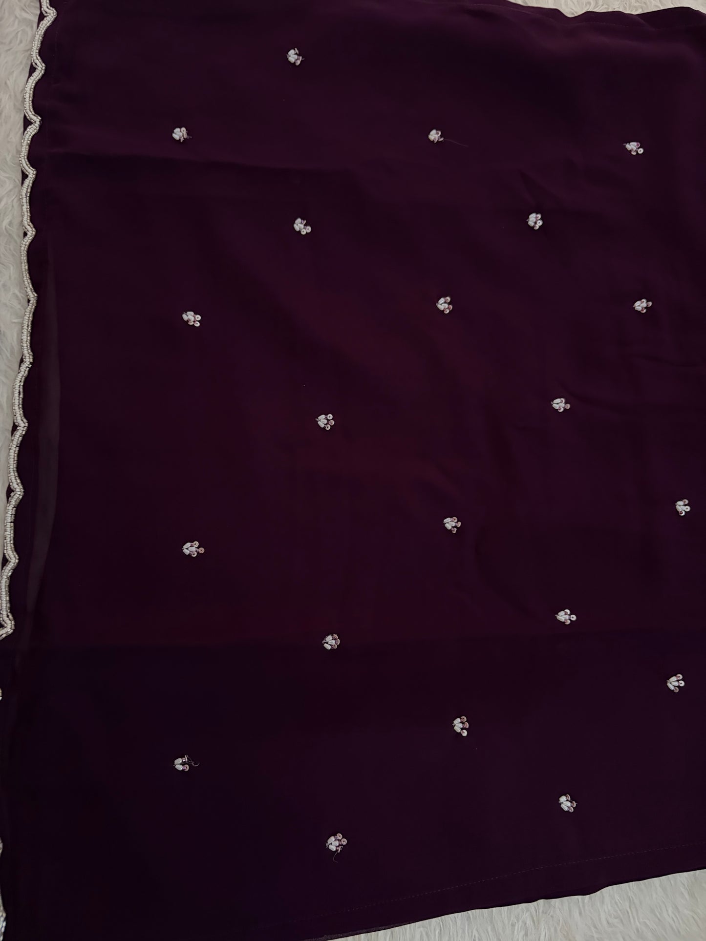 Wine Embroidered Zardozi Kurta Set with Sharara & Dupatta Ethnic Set