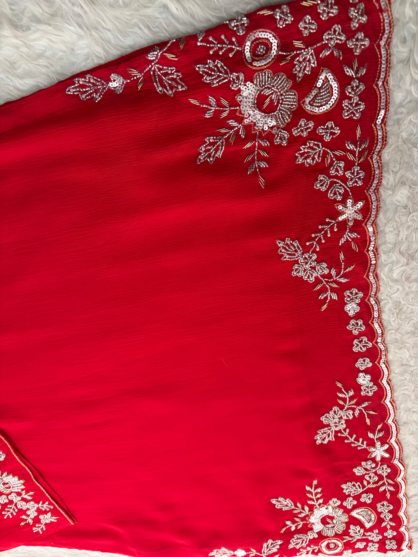 Red Zardozi Embroidered Kurti Sharara Set with Dupatta | Designer Ethnic Suit Set