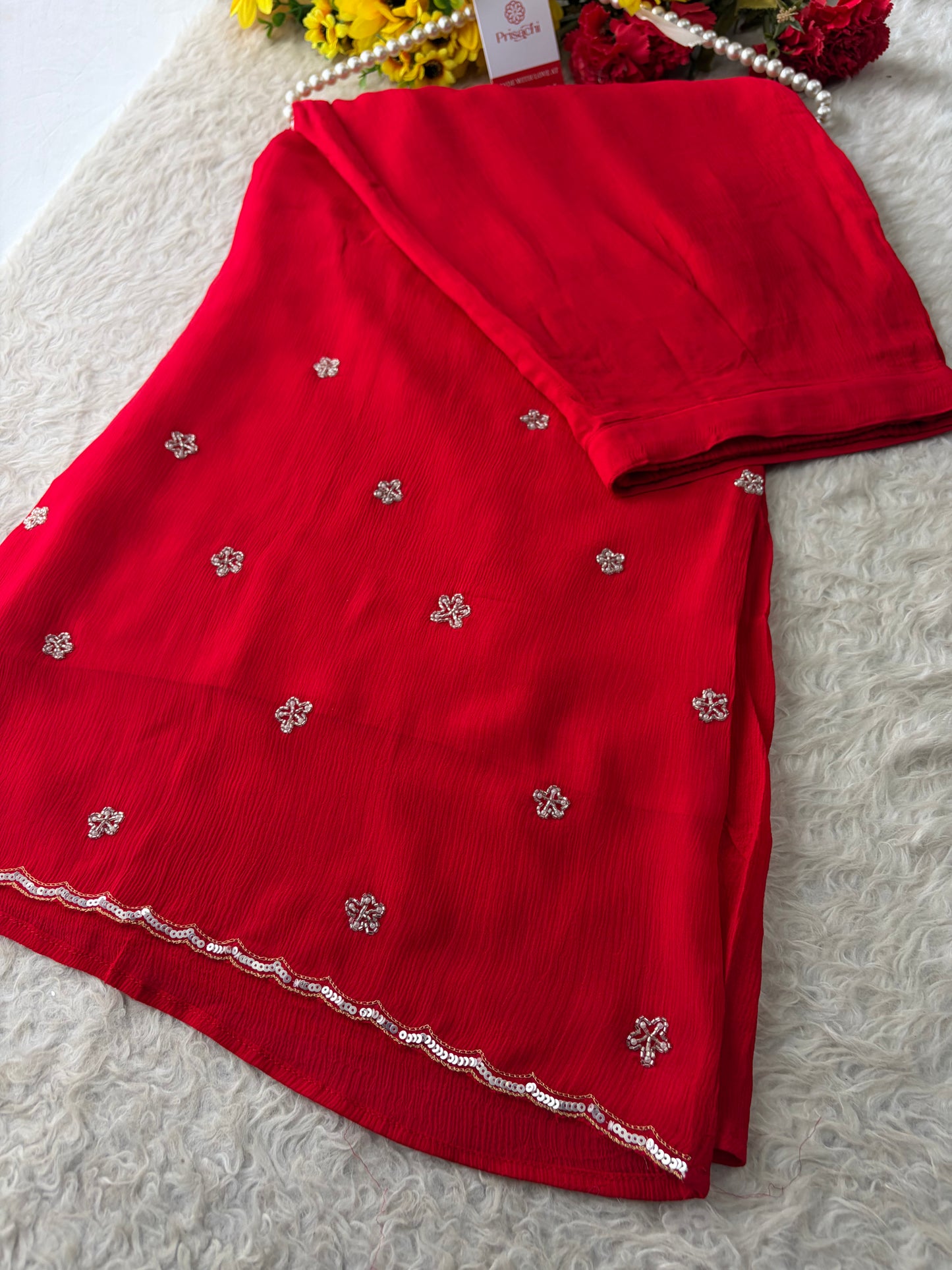 Red Zardozi Embroidered Kurti Sharara Set with Dupatta | Designer Ethnic Suit Set
