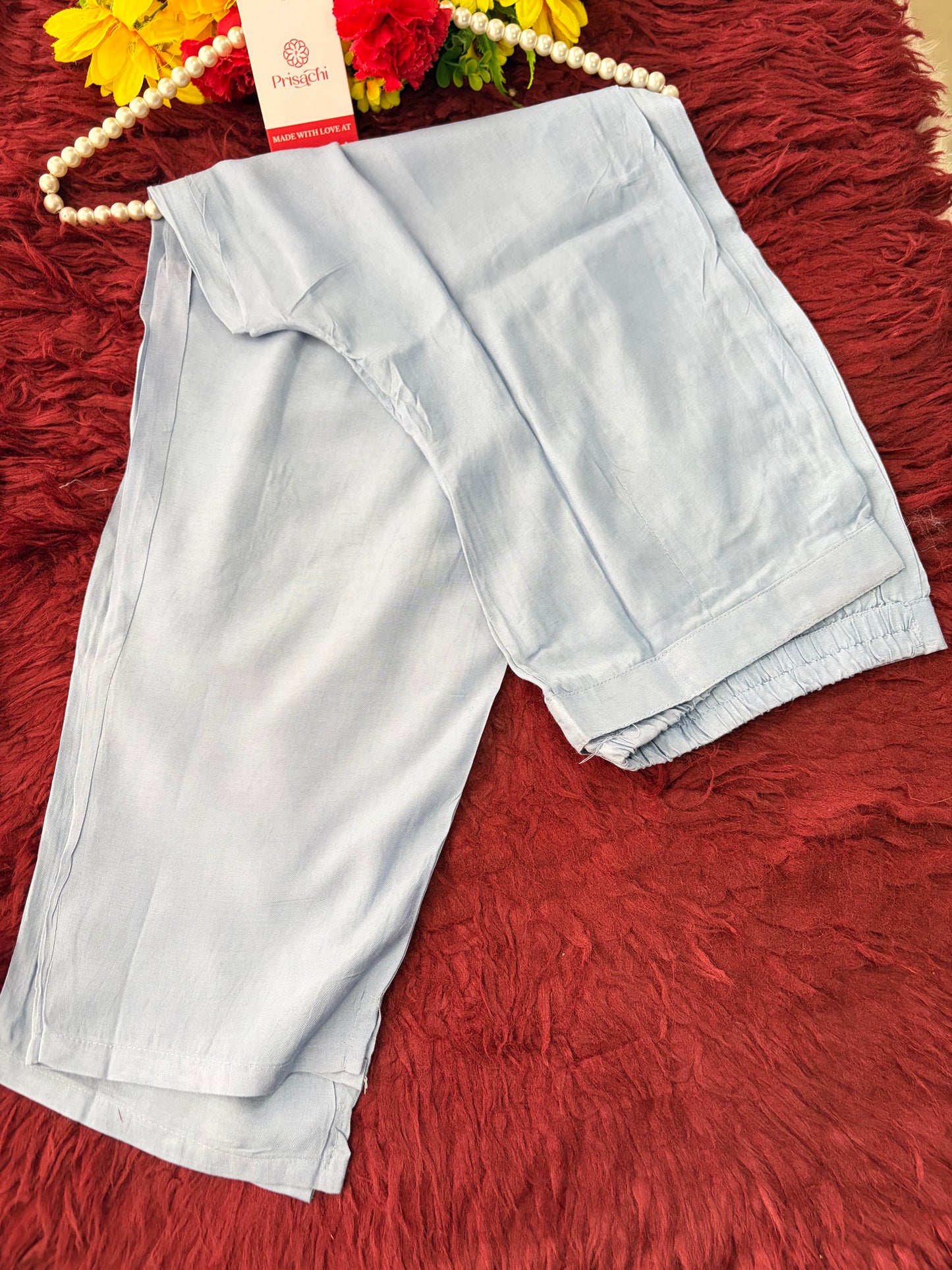 Pastel Blue Embroidered Kurta Set for Women with Straight Pants & Dupatta | Elegant Office & Daily Wear