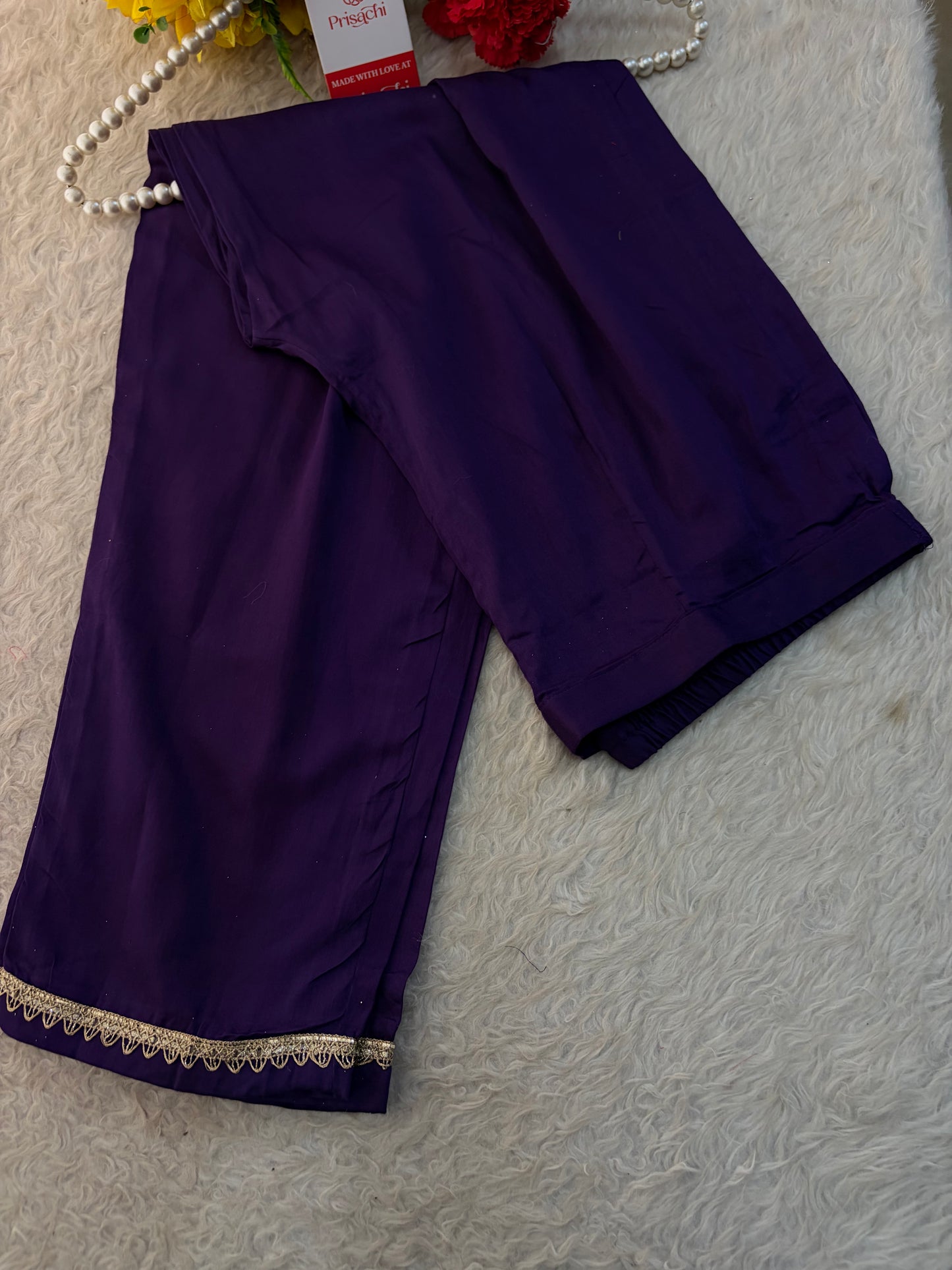 Purple Embroidered Ethnic A-line Kurta Set With Pants & Dupatta for Women| Festive Wear Suit