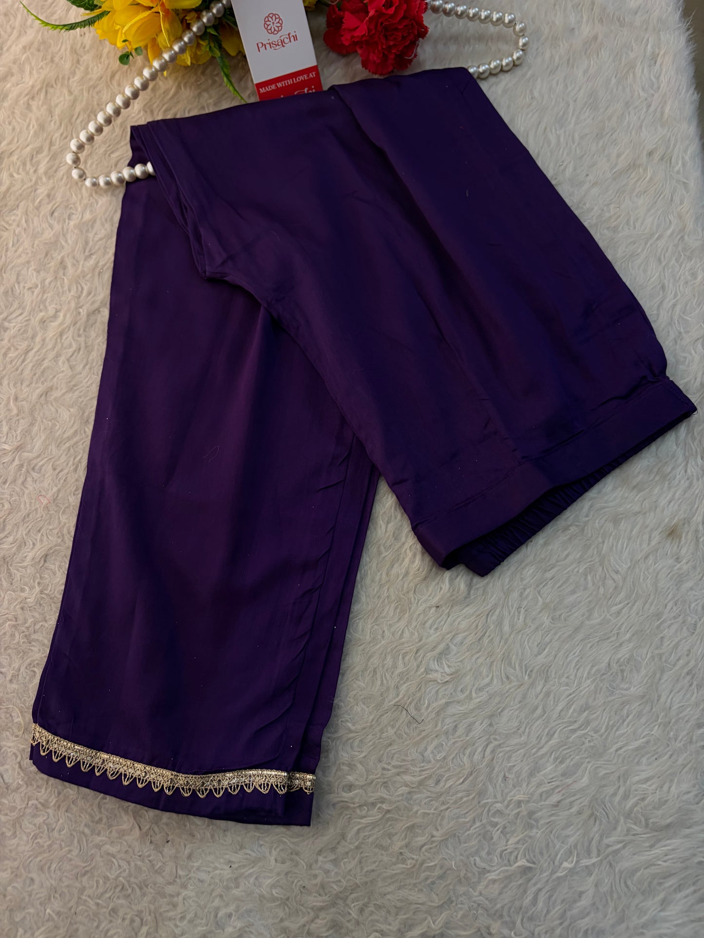 Purple Embroidered Ethnic A-line Kurta Set With Pants & Dupatta for Women| Festive Wear Suit