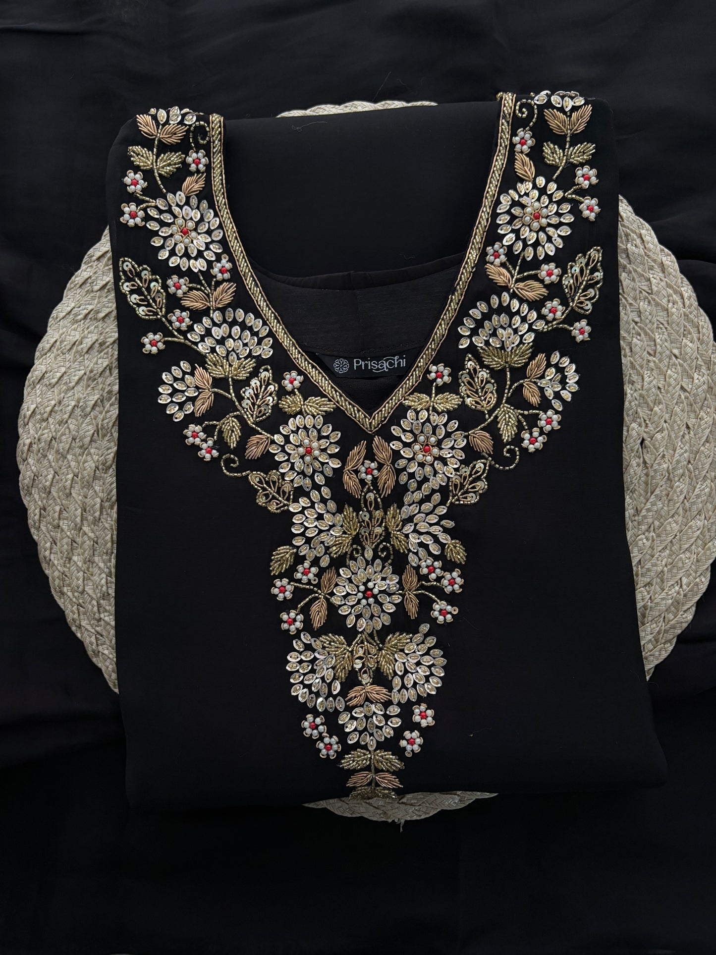 Deep Pink Embroidered Kurta Set for Women with Pants & Dupatta | Ethnic Festive Wear