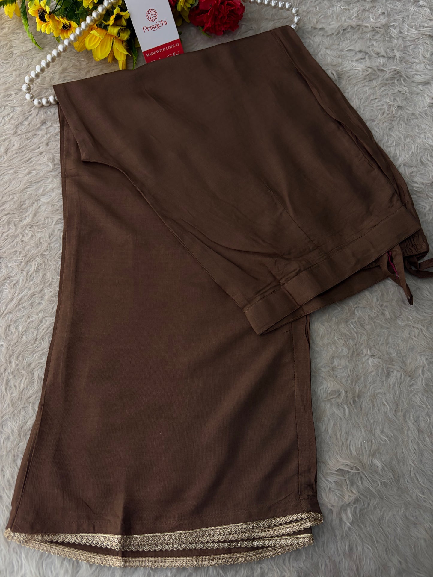 Brown Embroidered Ethnic Kurta Set for Women with Palazzo Pant & Dupatta | Festive Wear & party Wear