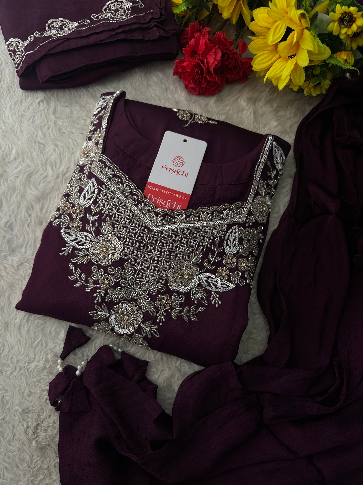 Dark Green Embroidered Kurti Sharara Suit Set with Dupatta for Women
