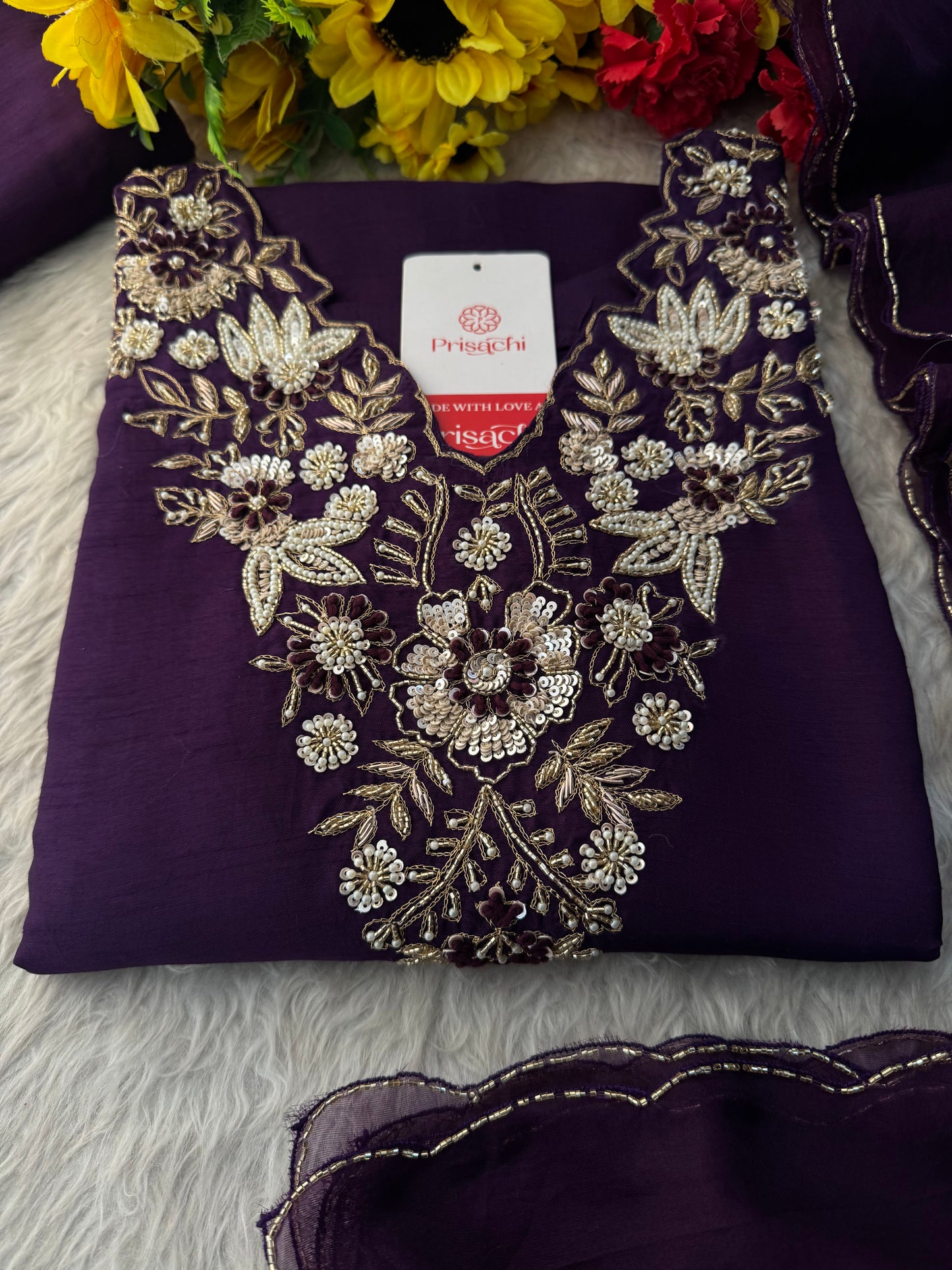 Brown Embroidered Ethnic Kurta Set With Pants & Dupatta| Wedding & Festive Wear
