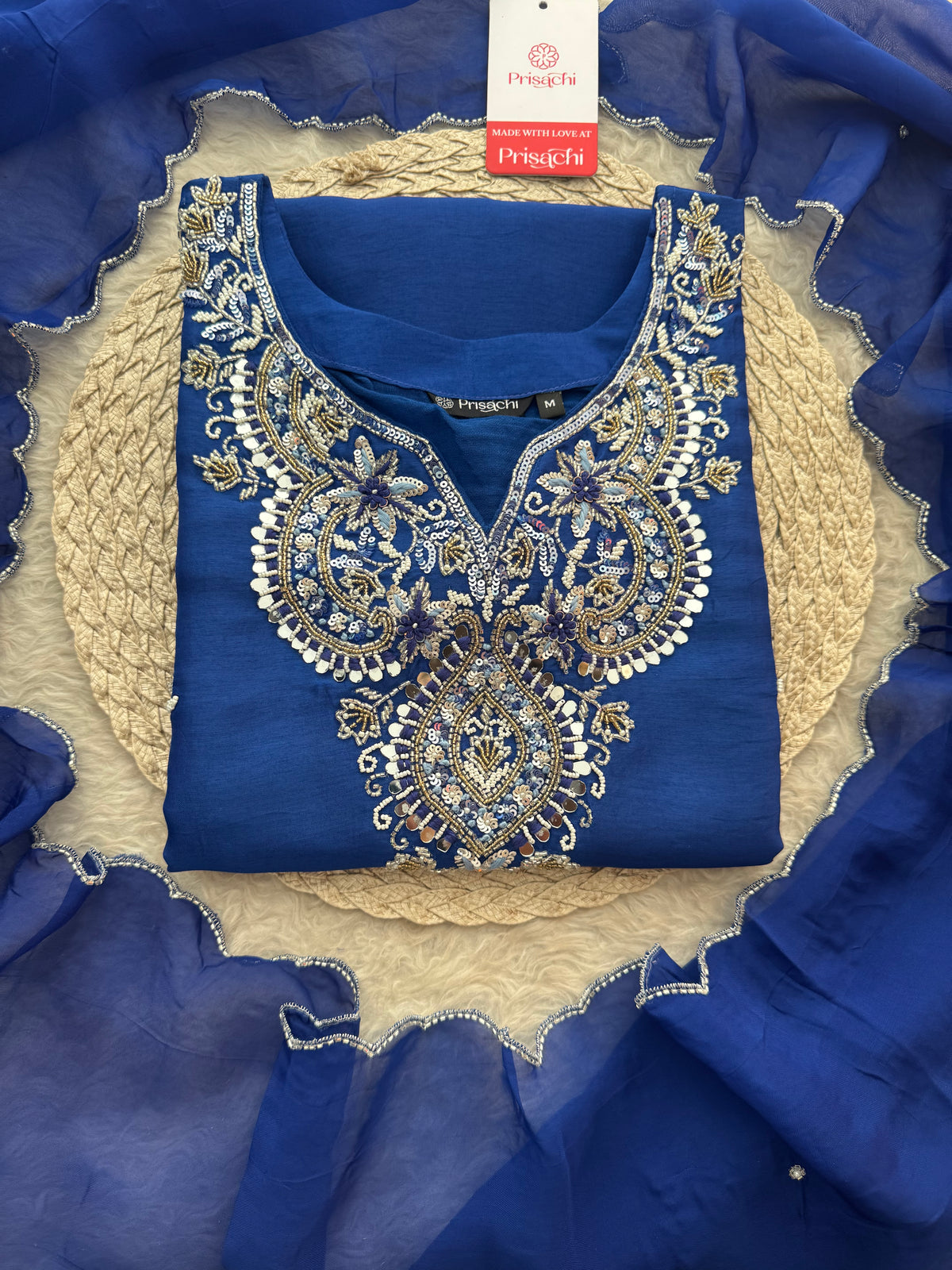 Zardozi Embroidered Ethnic Kurta Set With Straight Pants  | Festive & Party wear