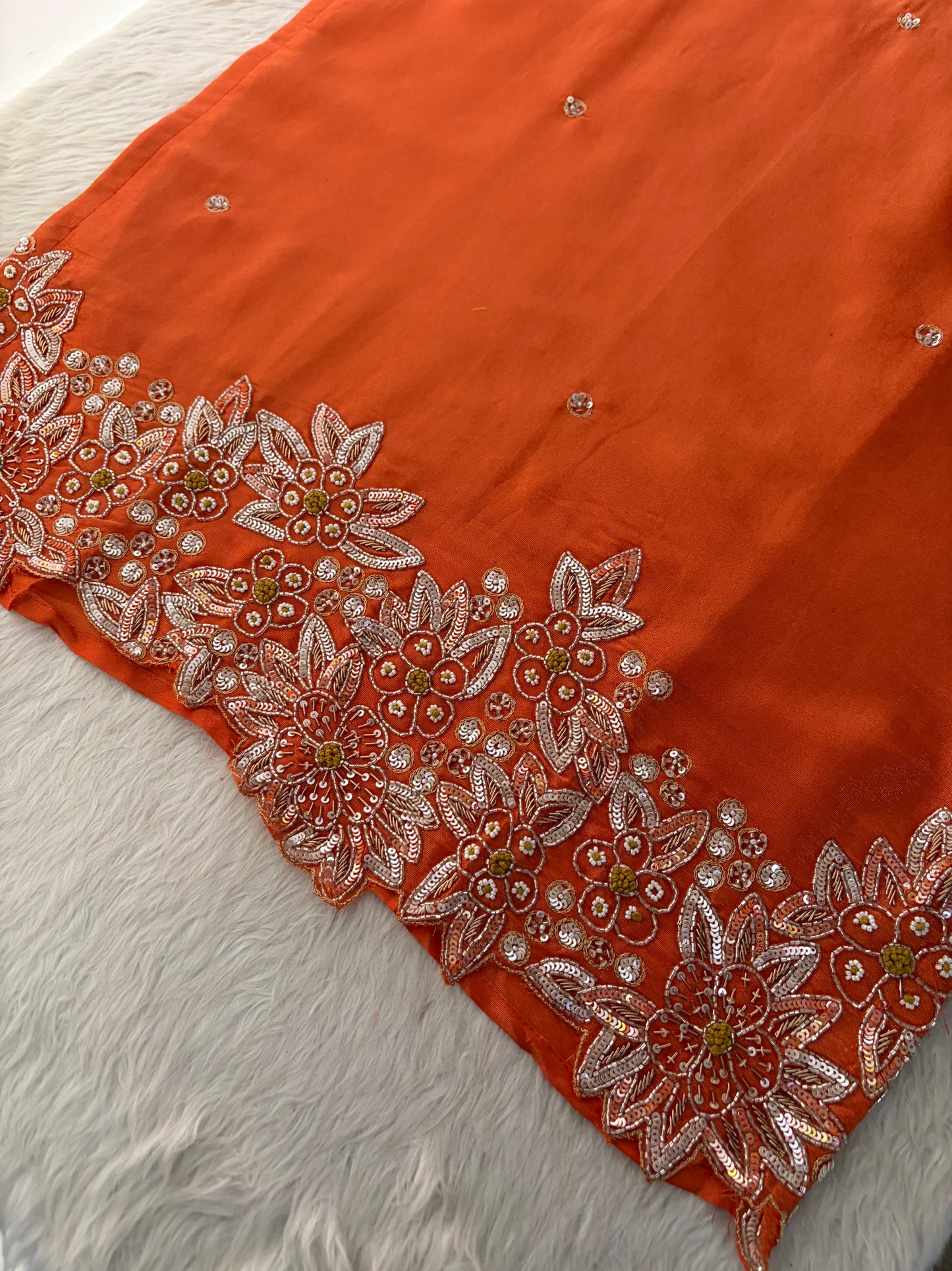 Orange Zardozi Embroidered Kurta Set for Women with Dupatta & Flared Pants | Designer Ethnic Suit Set