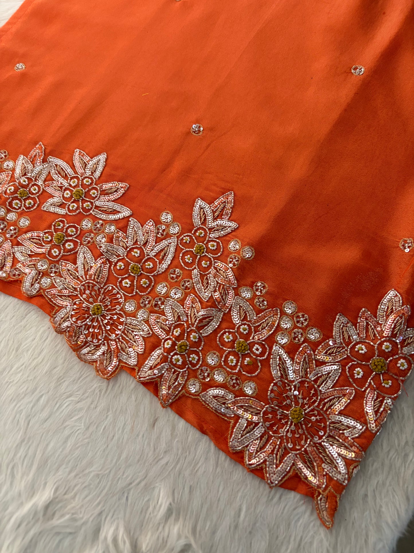 Orange Zardozi Embroidered Kurta Set for Women with Dupatta & Flared Pants | Designer Ethnic Suit Set