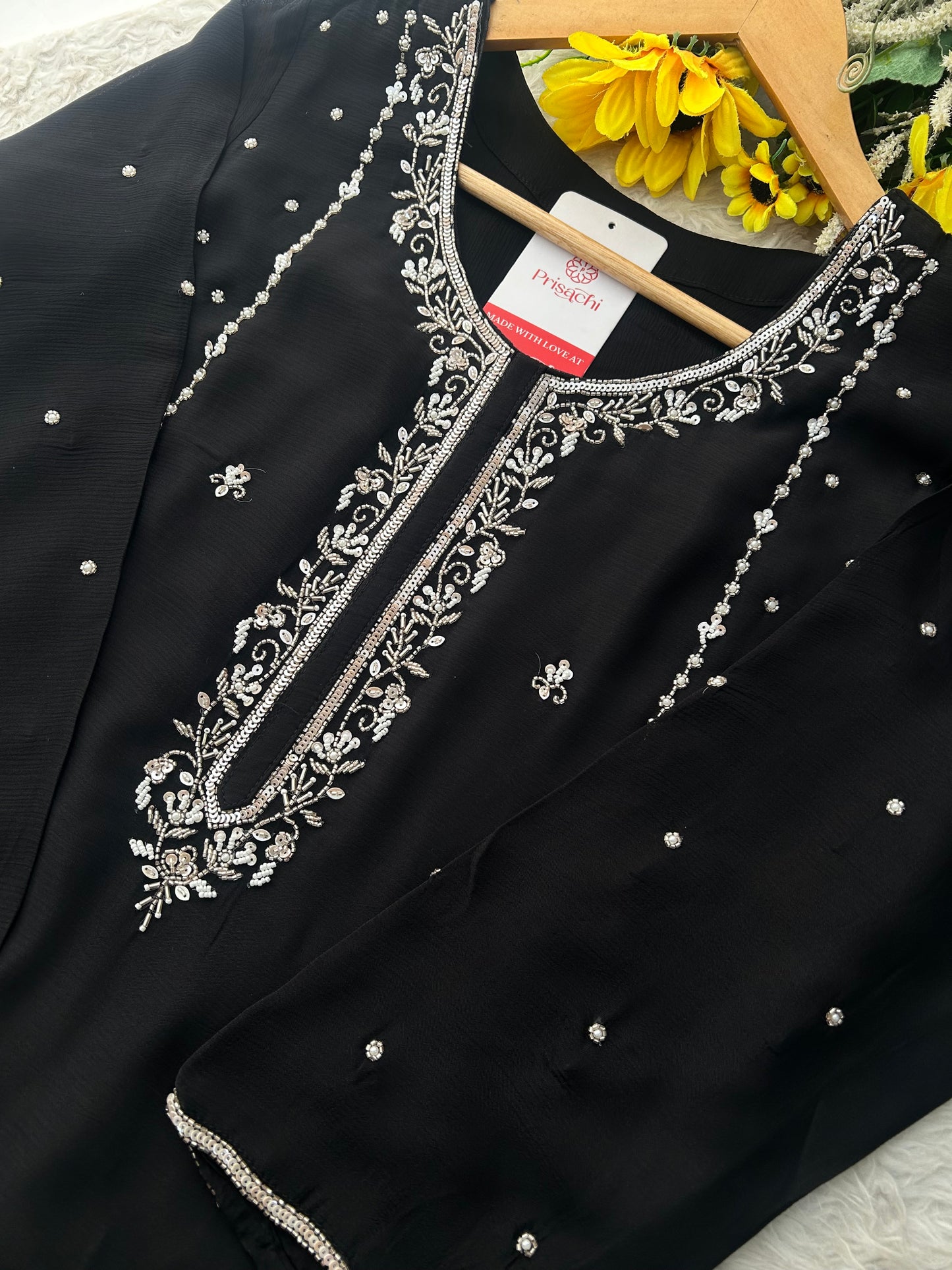 Black Embroidered Kurta Set with Palazzo & Dupatta | Festive and Party Wear Ethnic Suit