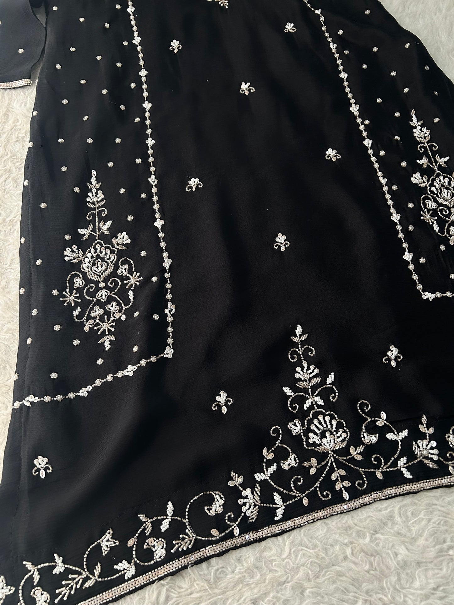Black Embroidered Kurta Set with Palazzo & Dupatta | Festive and Party Wear Ethnic Suit