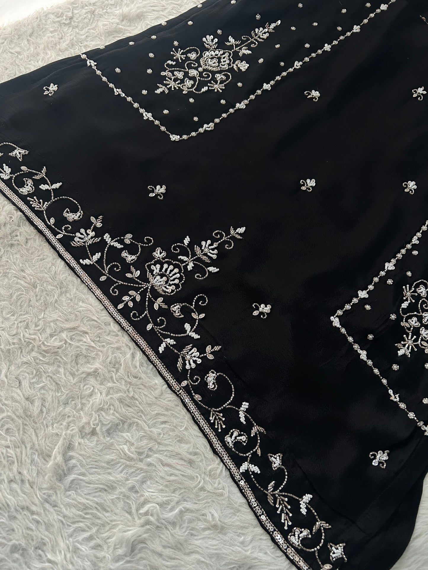 Black Embroidered Kurta Set with Palazzo & Dupatta | Festive and Party Wear Ethnic Suit