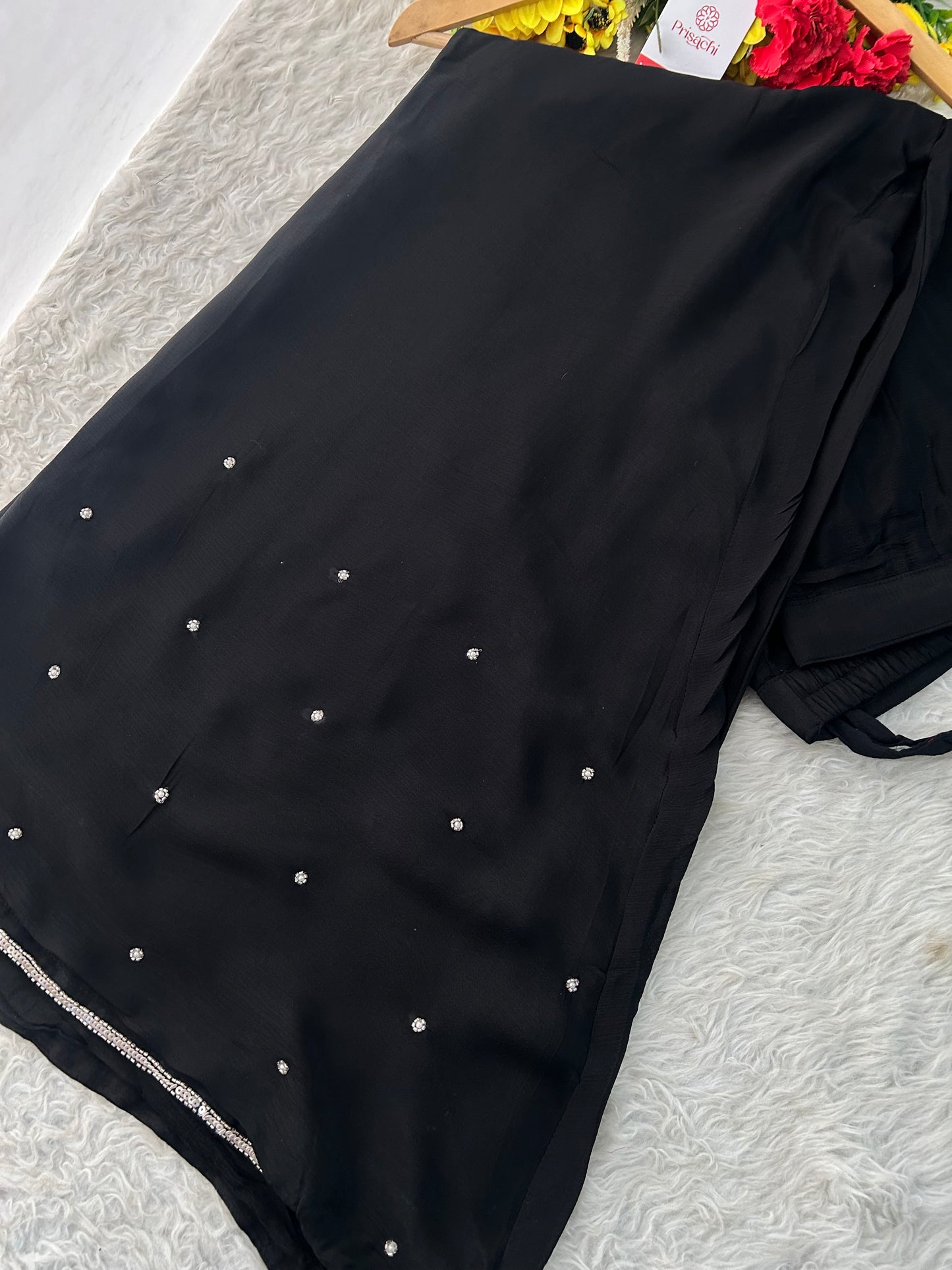 Black Embroidered Kurta Set with Palazzo & Dupatta | Festive and Party Wear Ethnic Suit